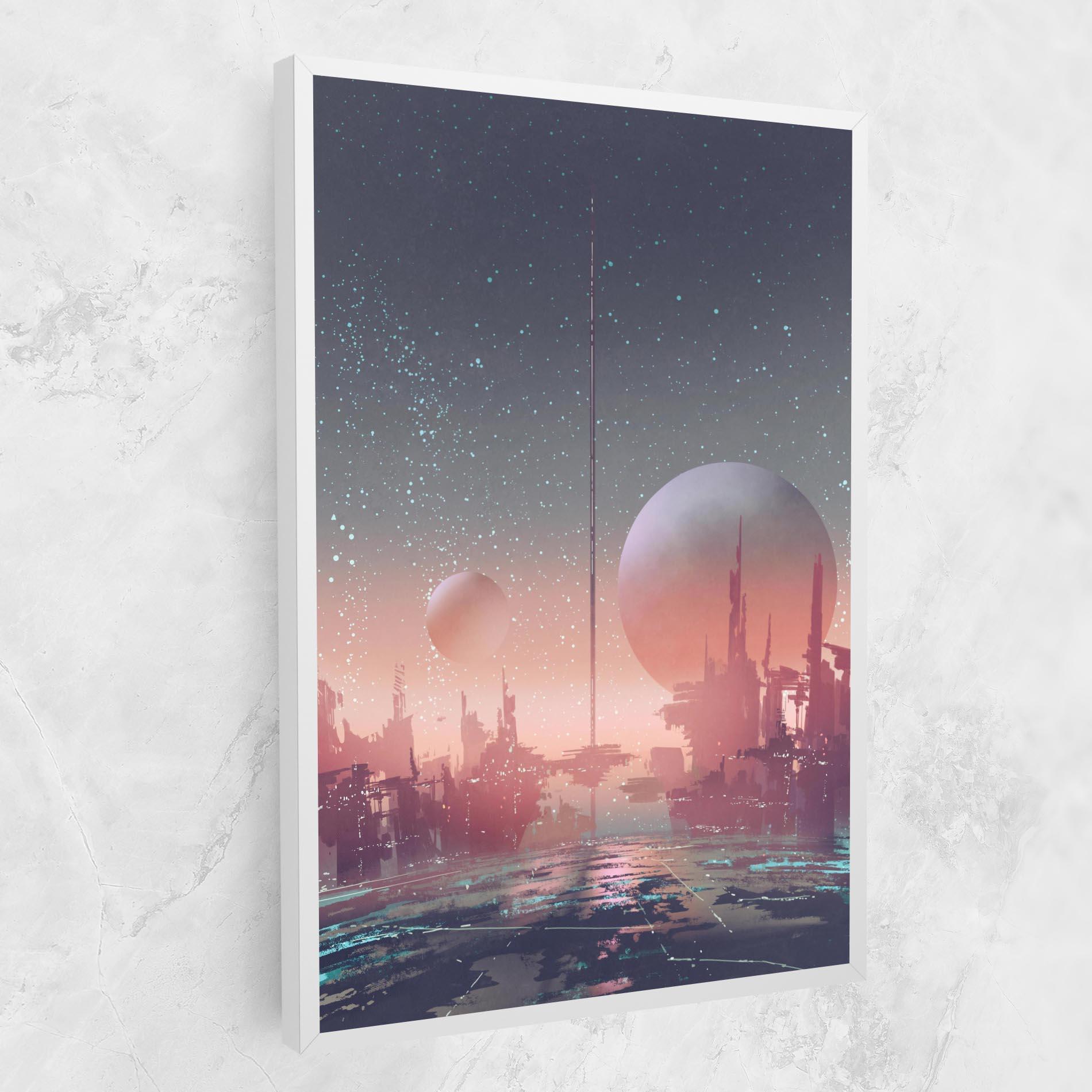 Leinwandbild Futuristic Alien Buildings mockup 1