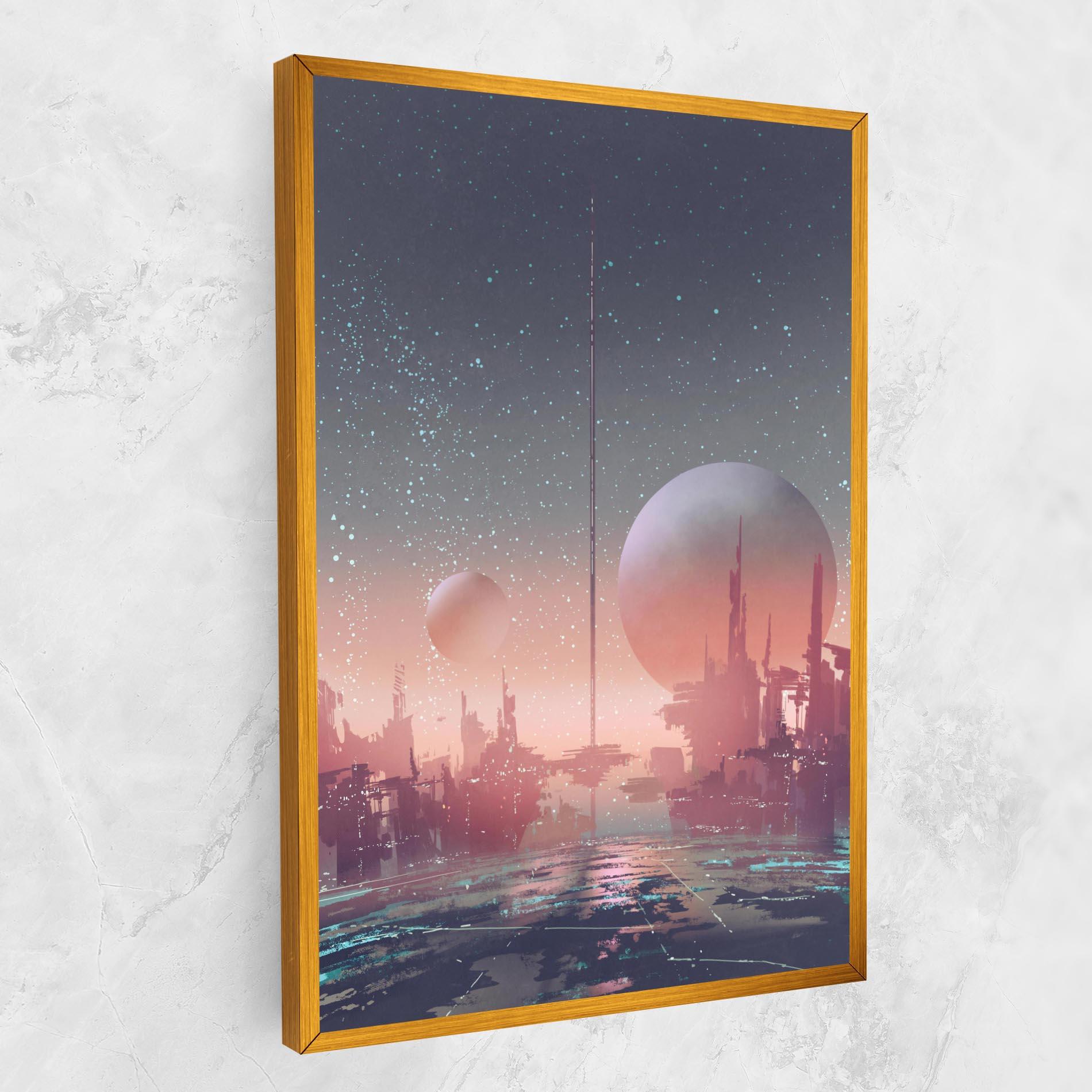 Leinwandbild Futuristic Alien Buildings mockup 1