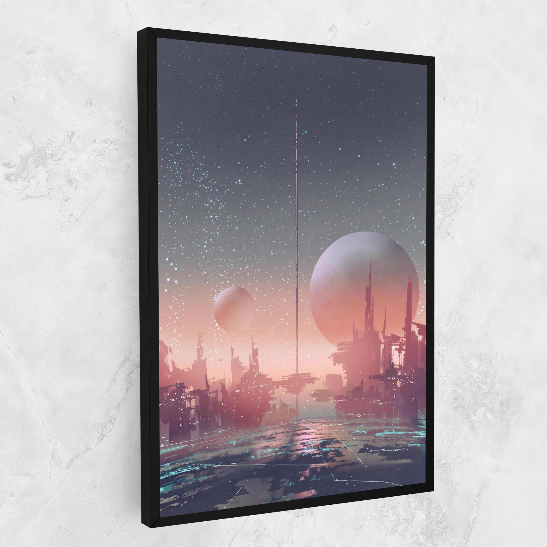 Leinwandbild Futuristic Alien Buildings mockup 1