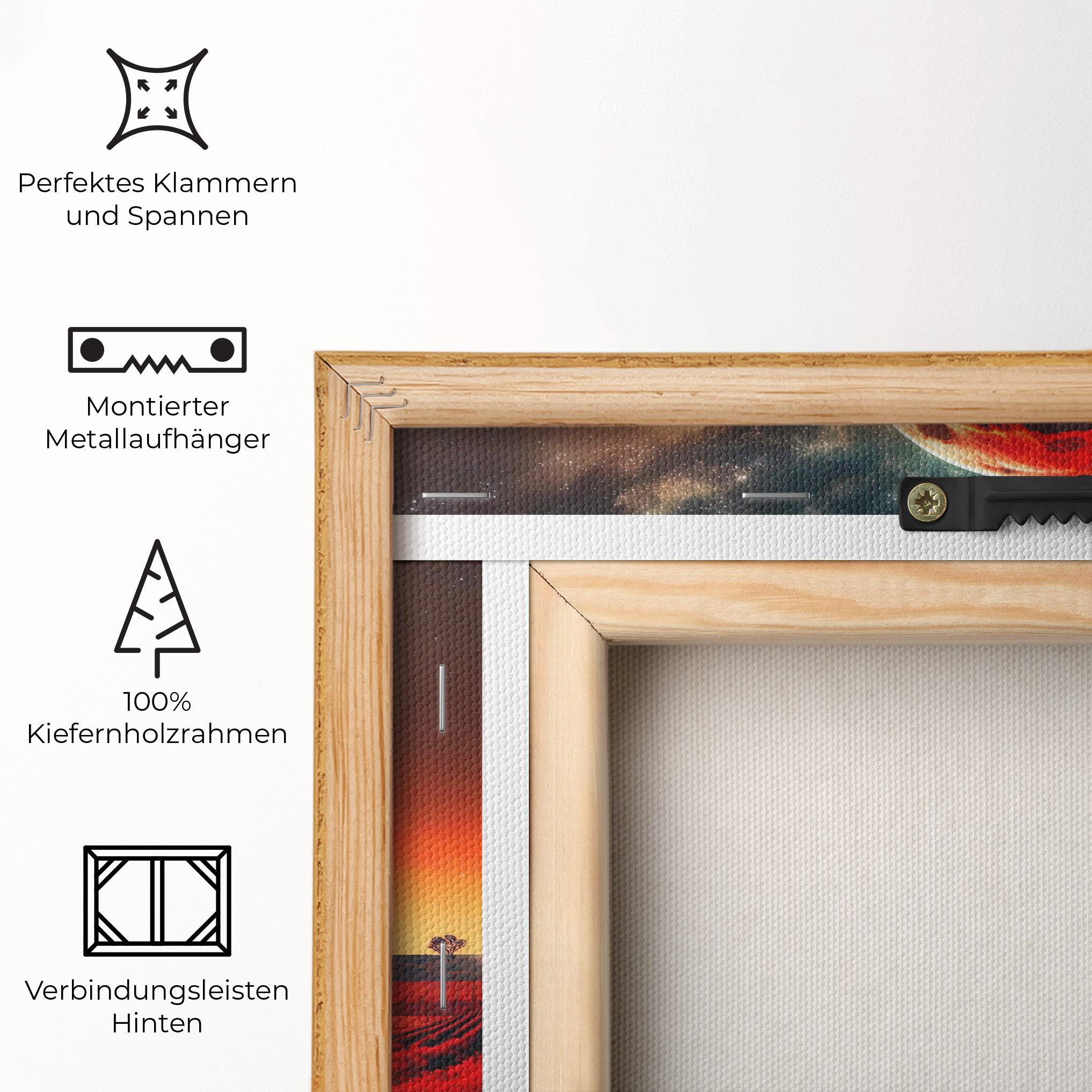 Leinwandbild Huge Red Moon mockup 5