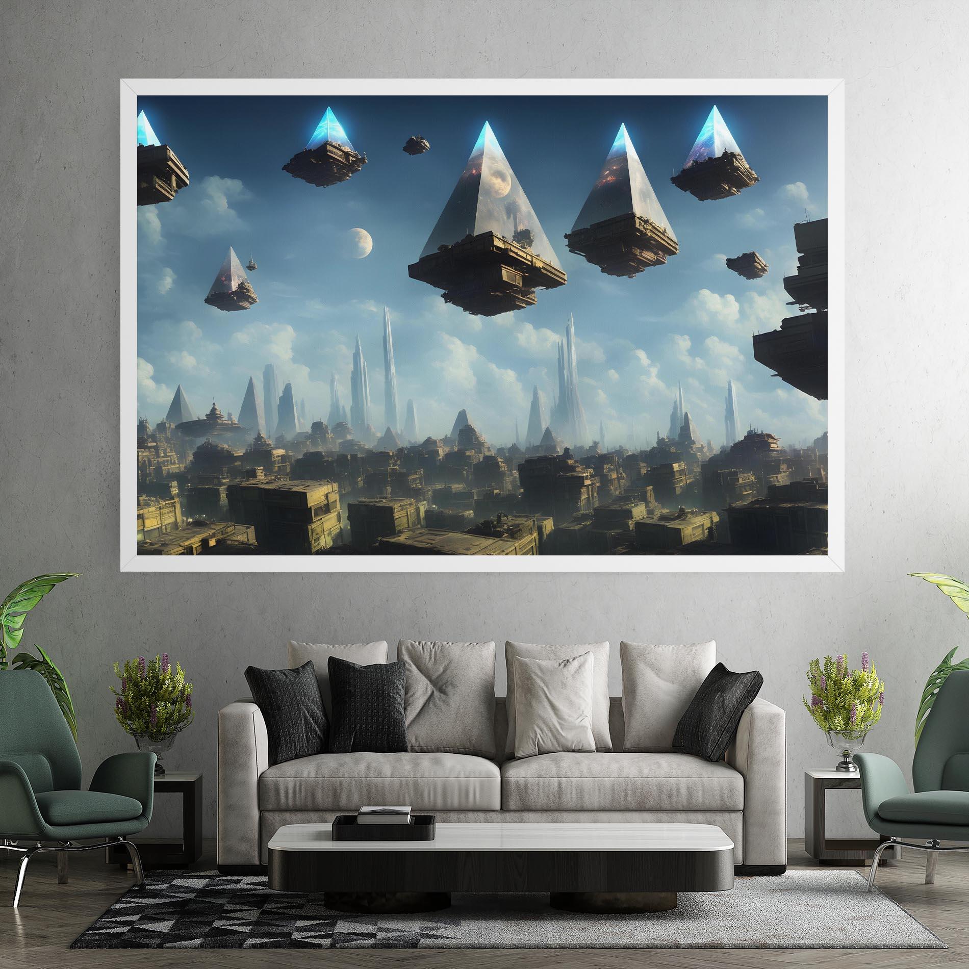 Leinwandbild Flying Piramids mockup 7