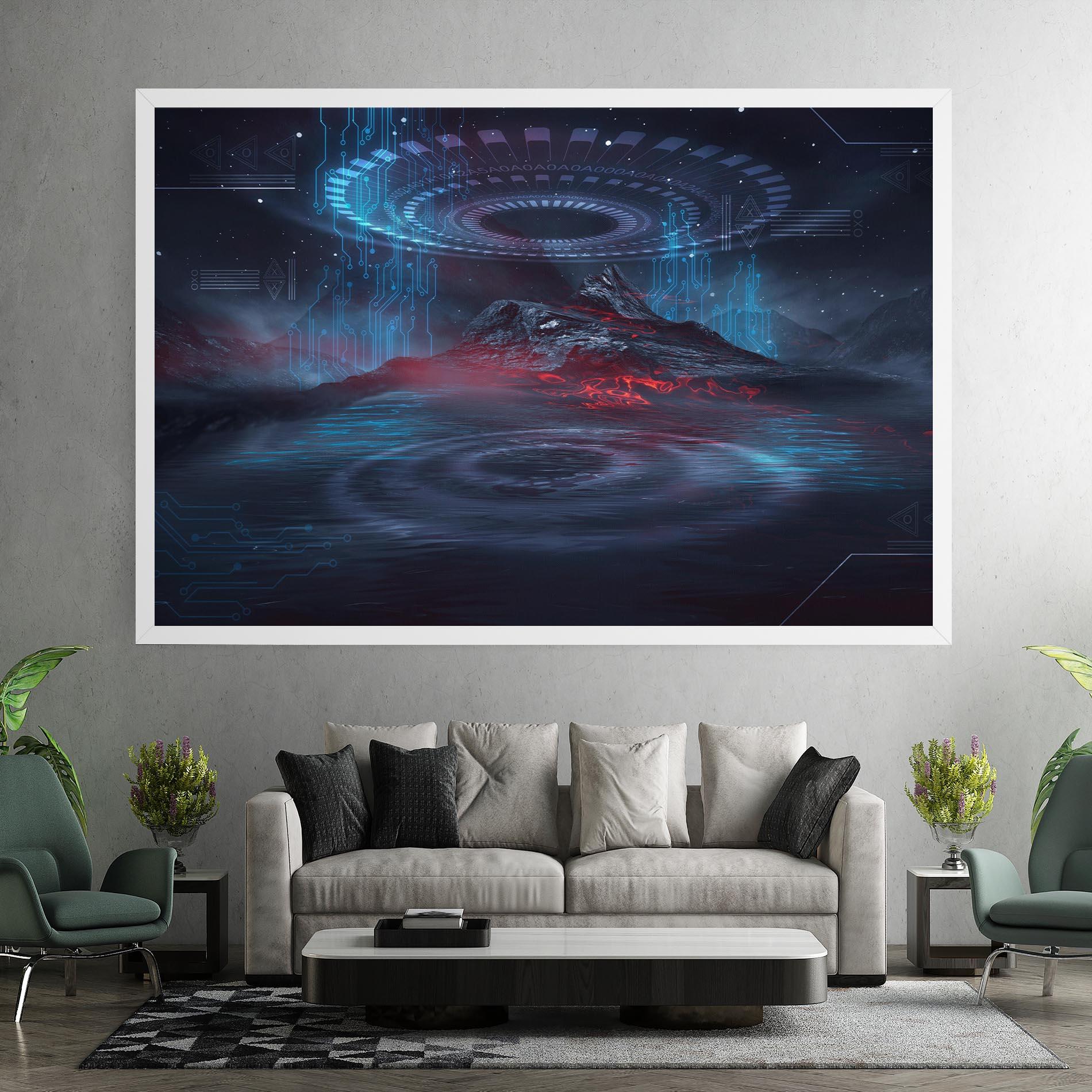 Leinwandbild Neon Space Galaxy mockup 7