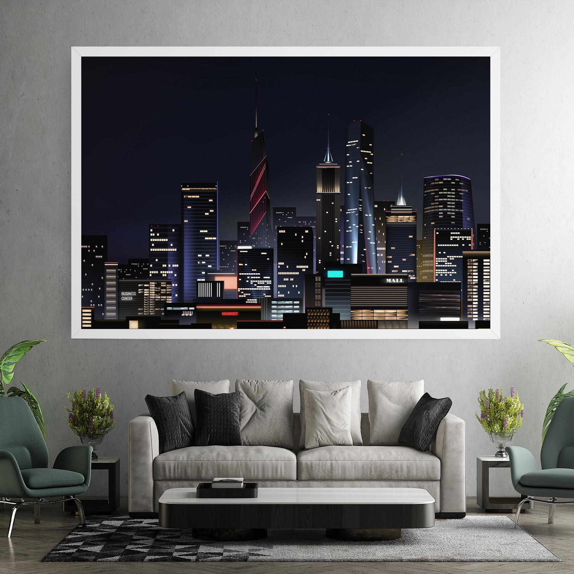 Leinwandbild Night City mockup 7