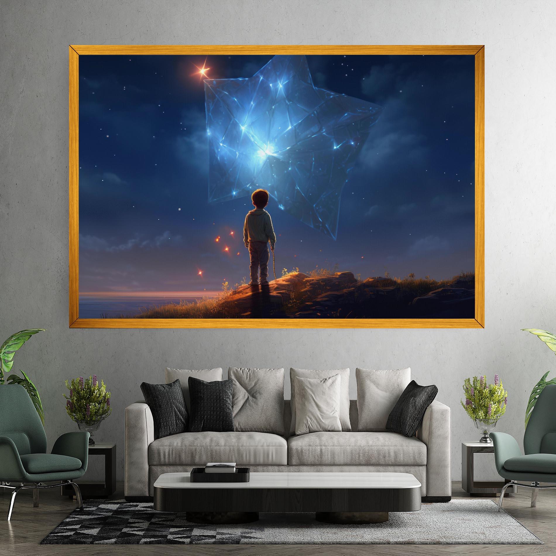 Leinwandbild Blue Star Floating mockup 7