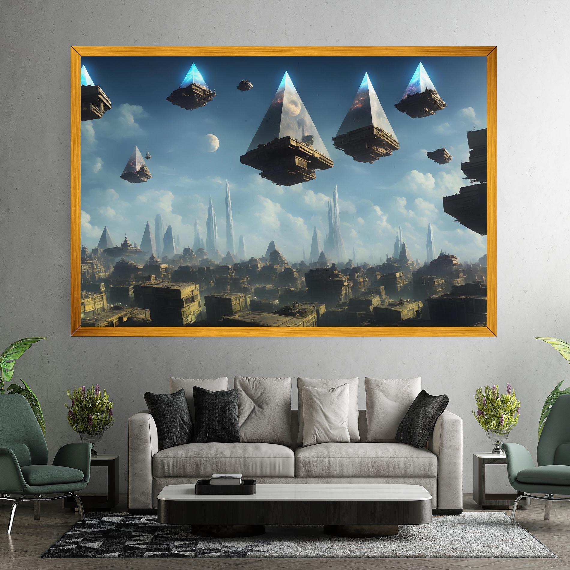 Leinwandbild Flying Piramids mockup 7