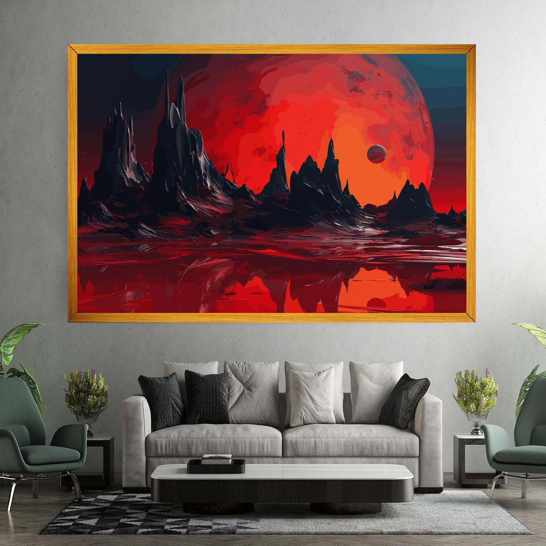 Leinwandbild Red Moon World mockup 7