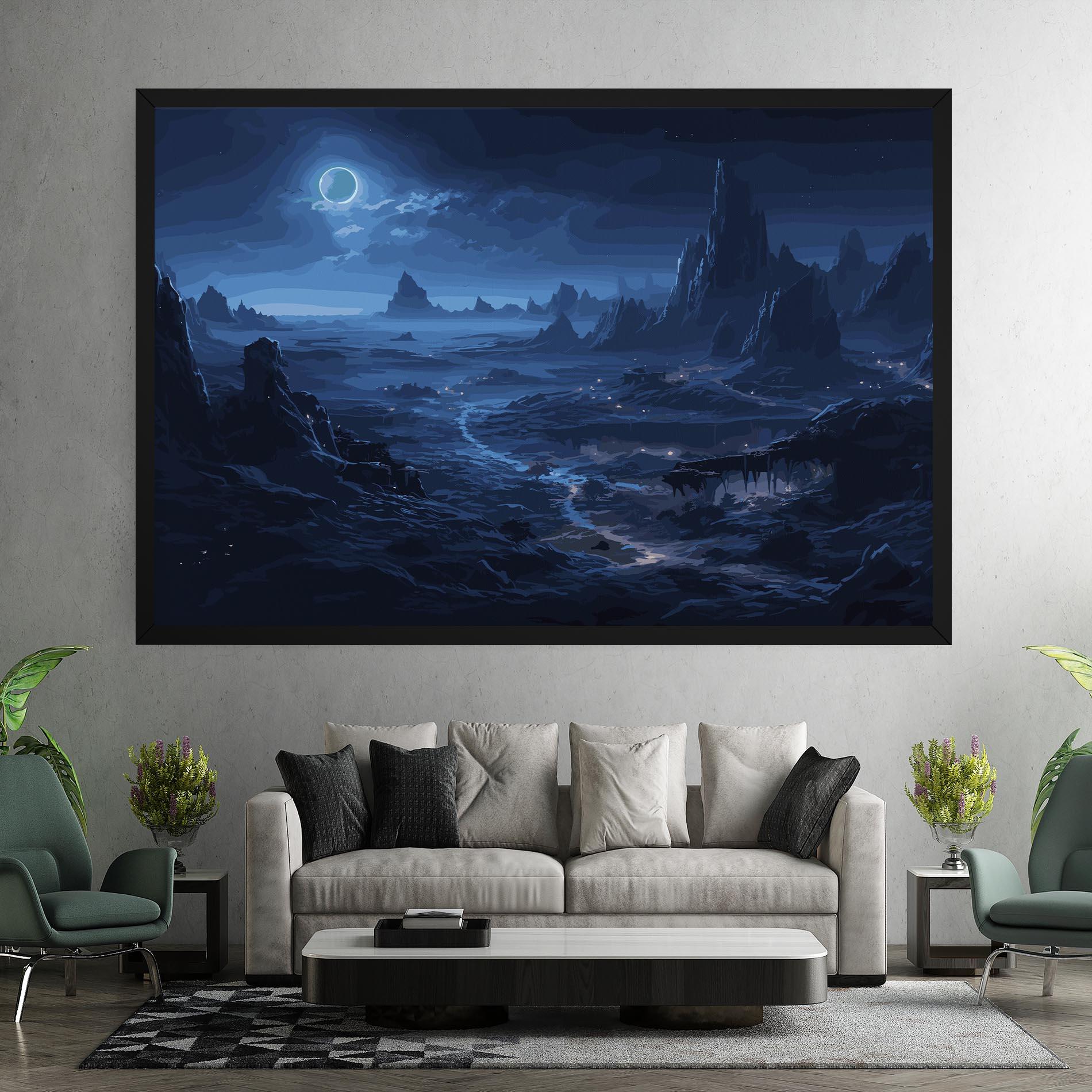 Leinwandbild Blue Art World mockup 7