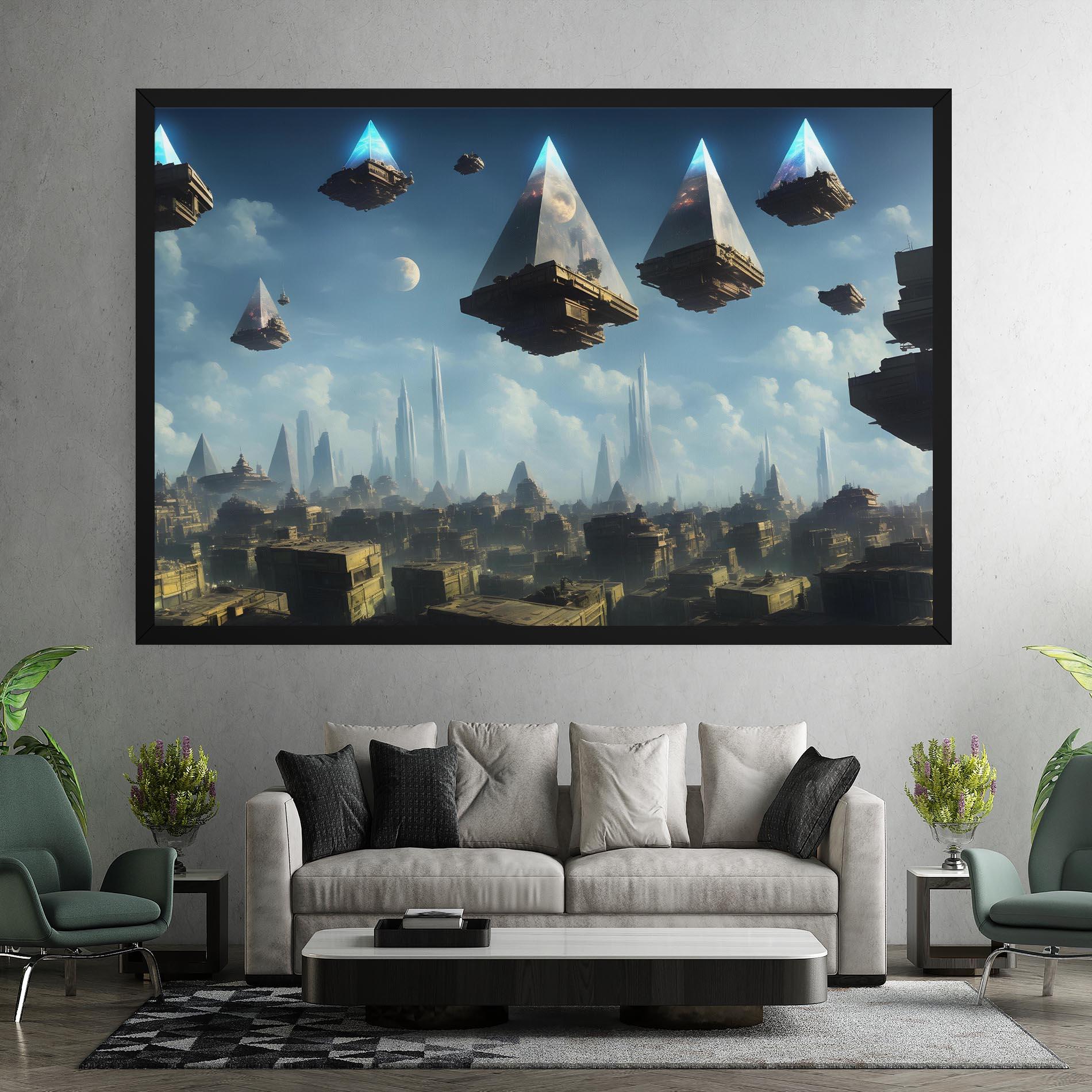 Leinwandbild Flying Piramids mockup 7