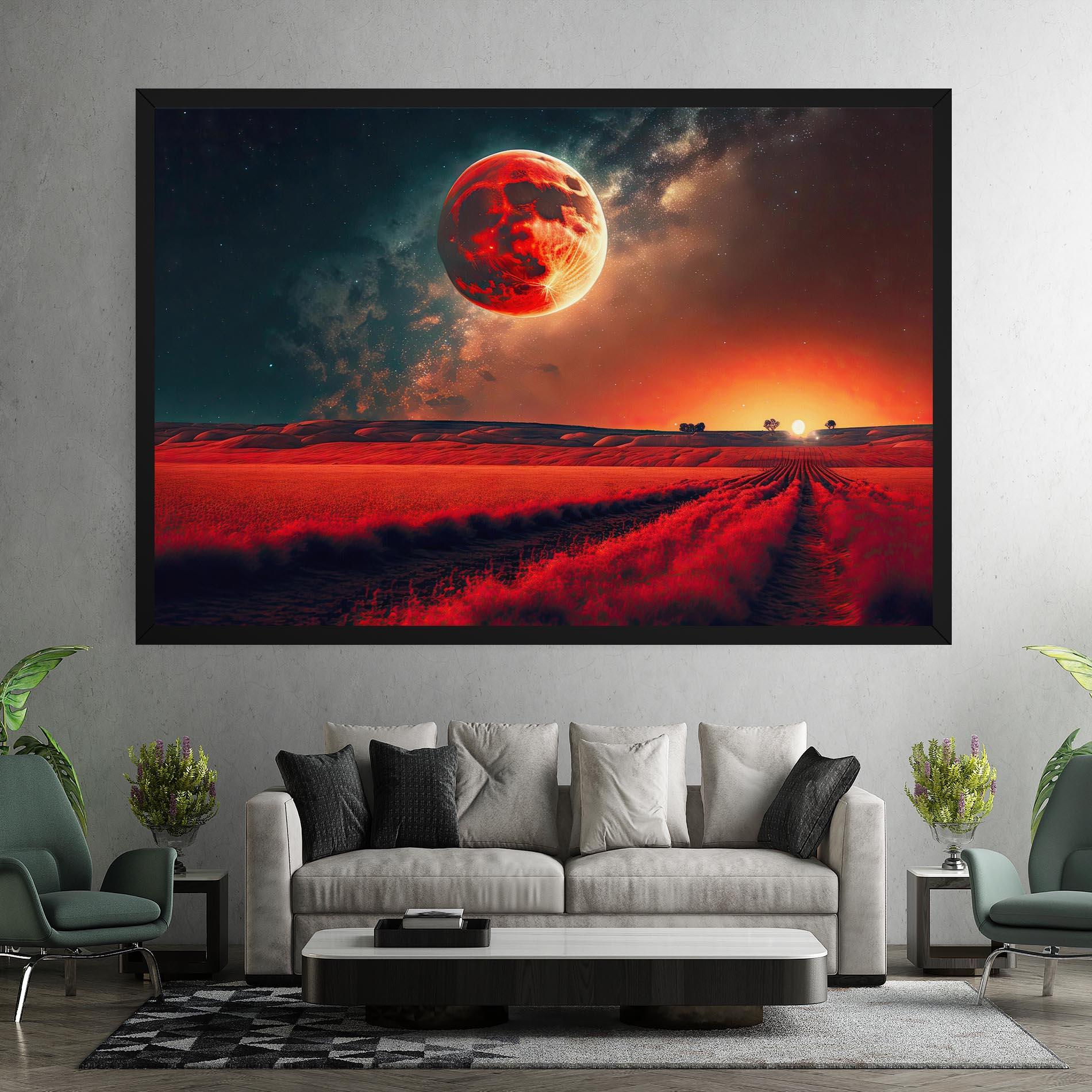 Leinwandbild Huge Red Moon mockup 7