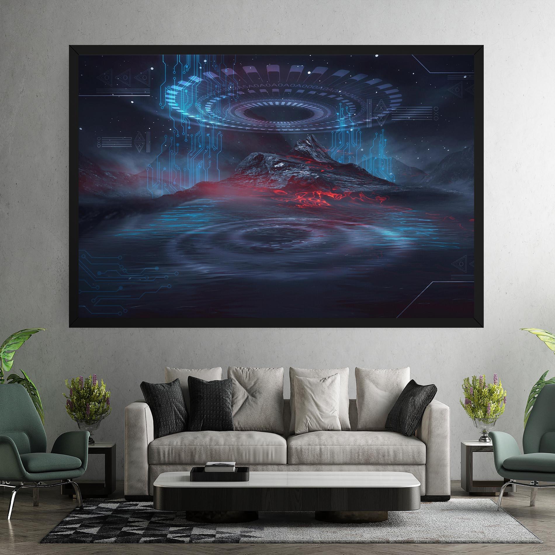 Leinwandbild Neon Space Galaxy mockup 7