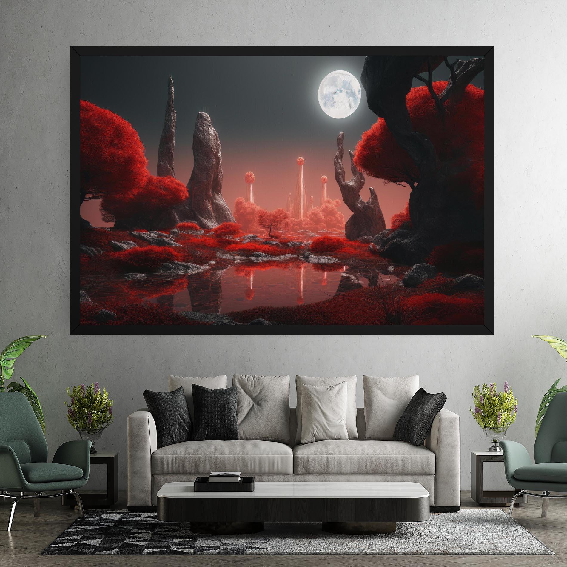 Leinwandbild Red Alien Trees mockup 7