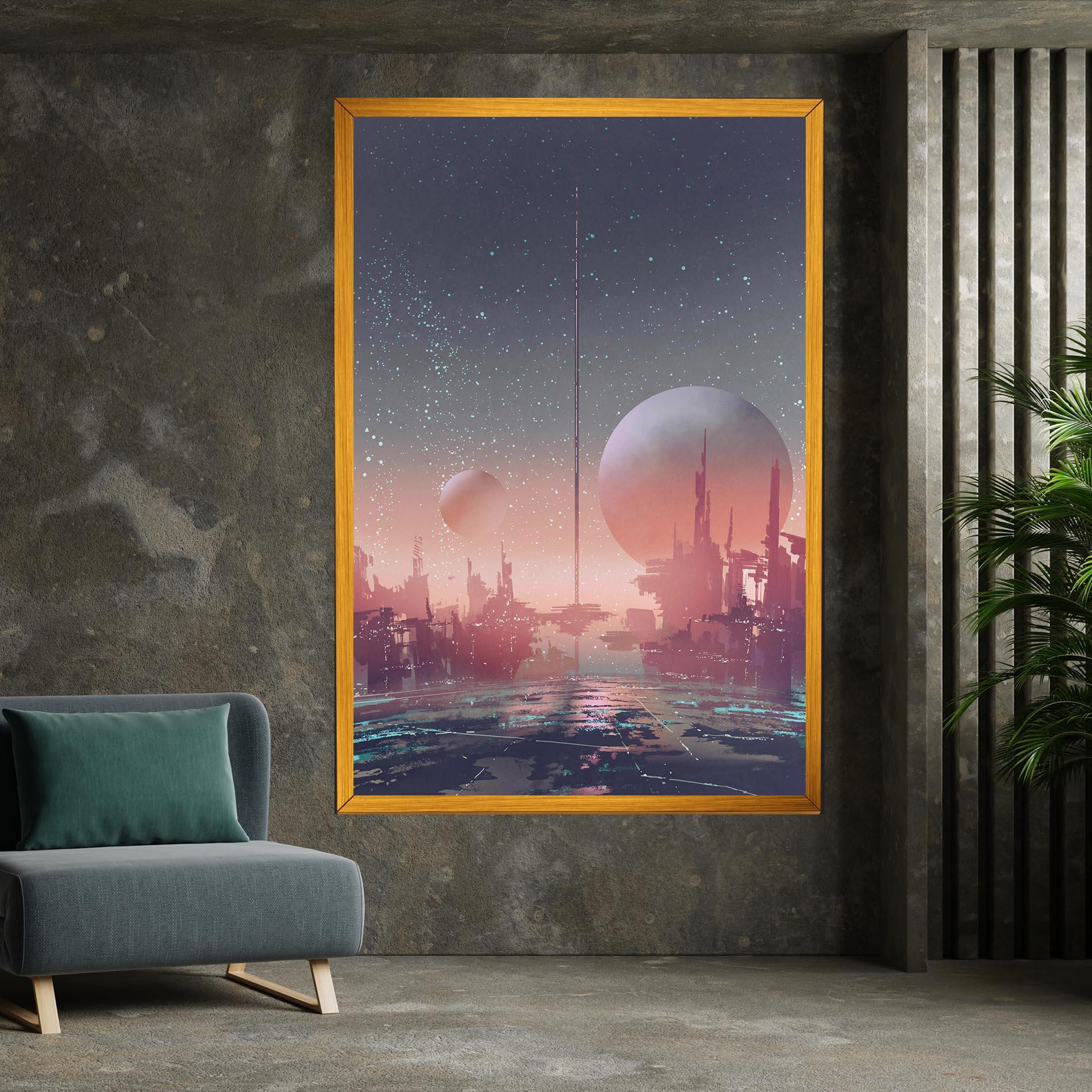 Leinwandbild Futuristic Alien Buildings mockup 7