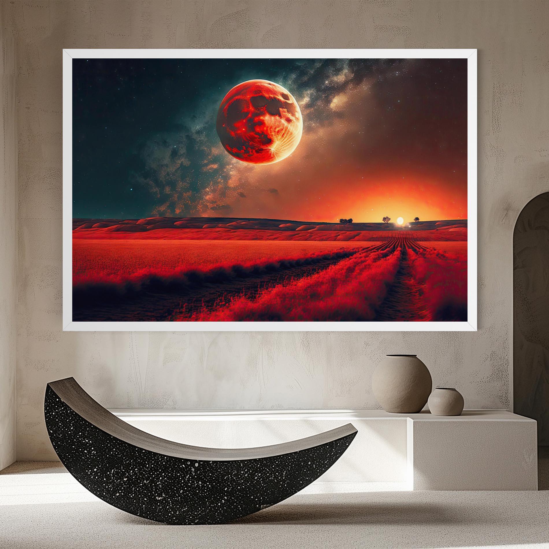 Leinwandbild Huge Red Moon mockup 8