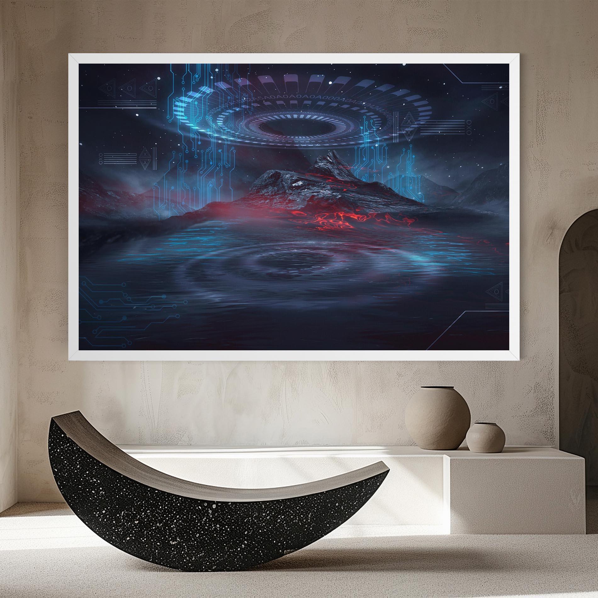 Leinwandbild Neon Space Galaxy mockup 8