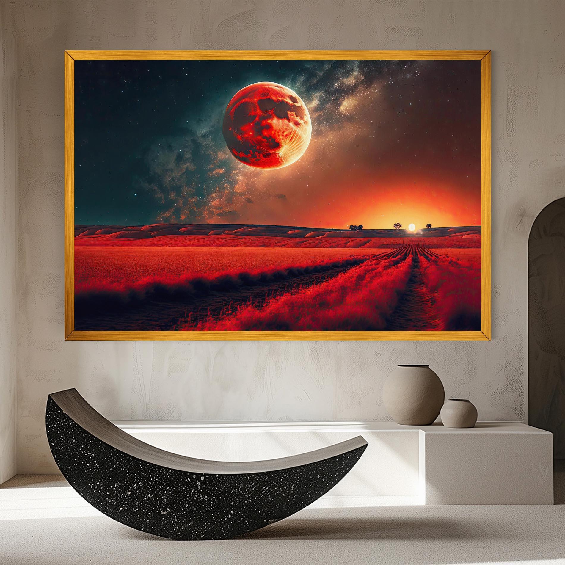 Leinwandbild Huge Red Moon mockup 8