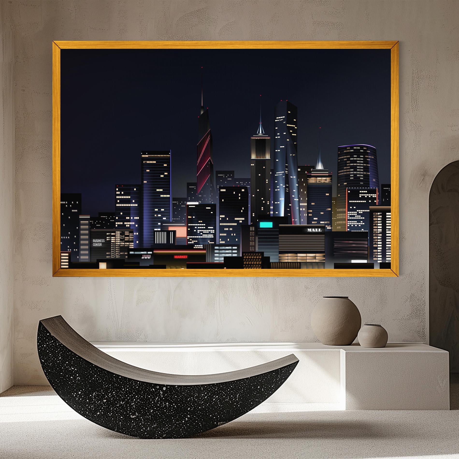 Leinwandbild Night City mockup 8