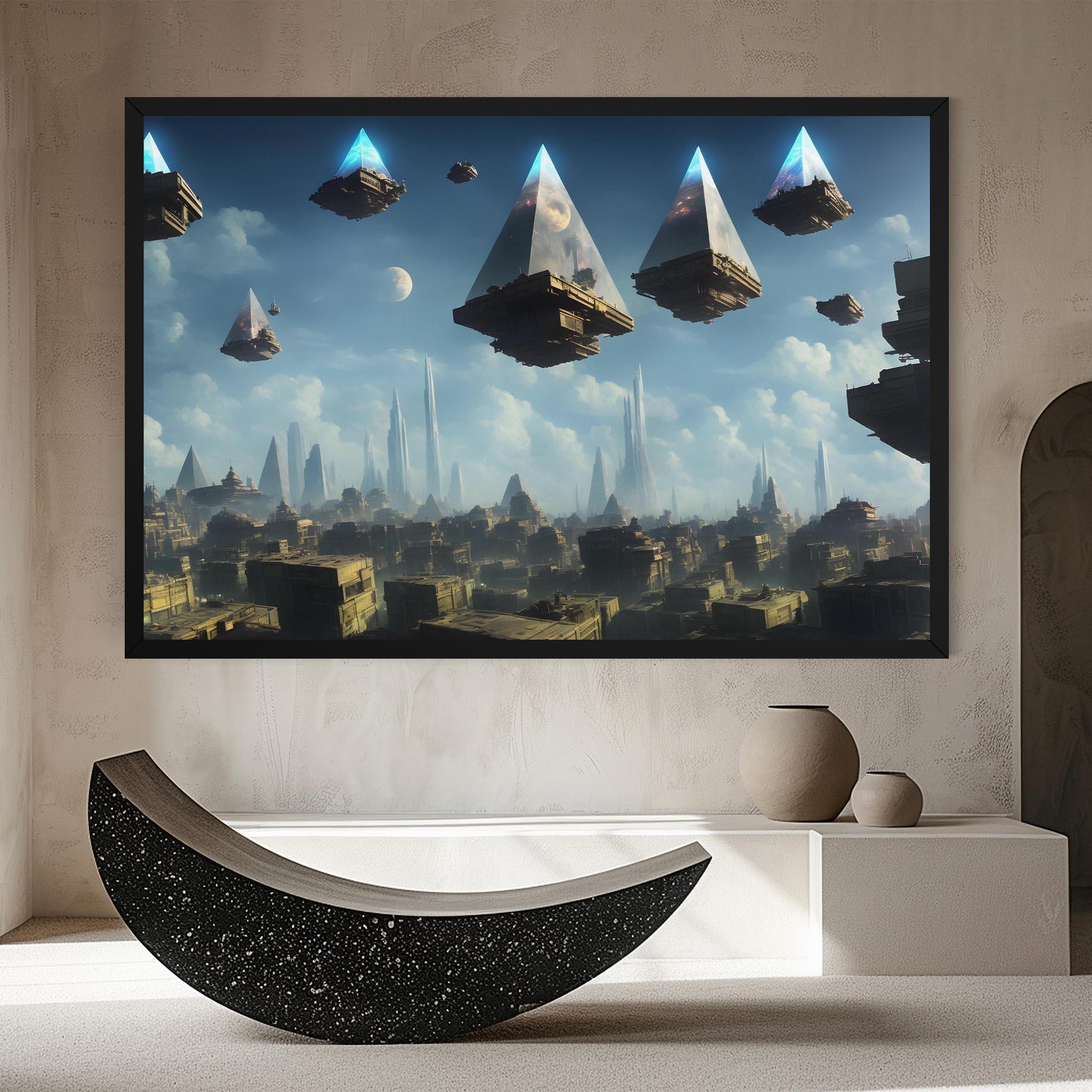 Leinwandbild Flying Piramids mockup 8