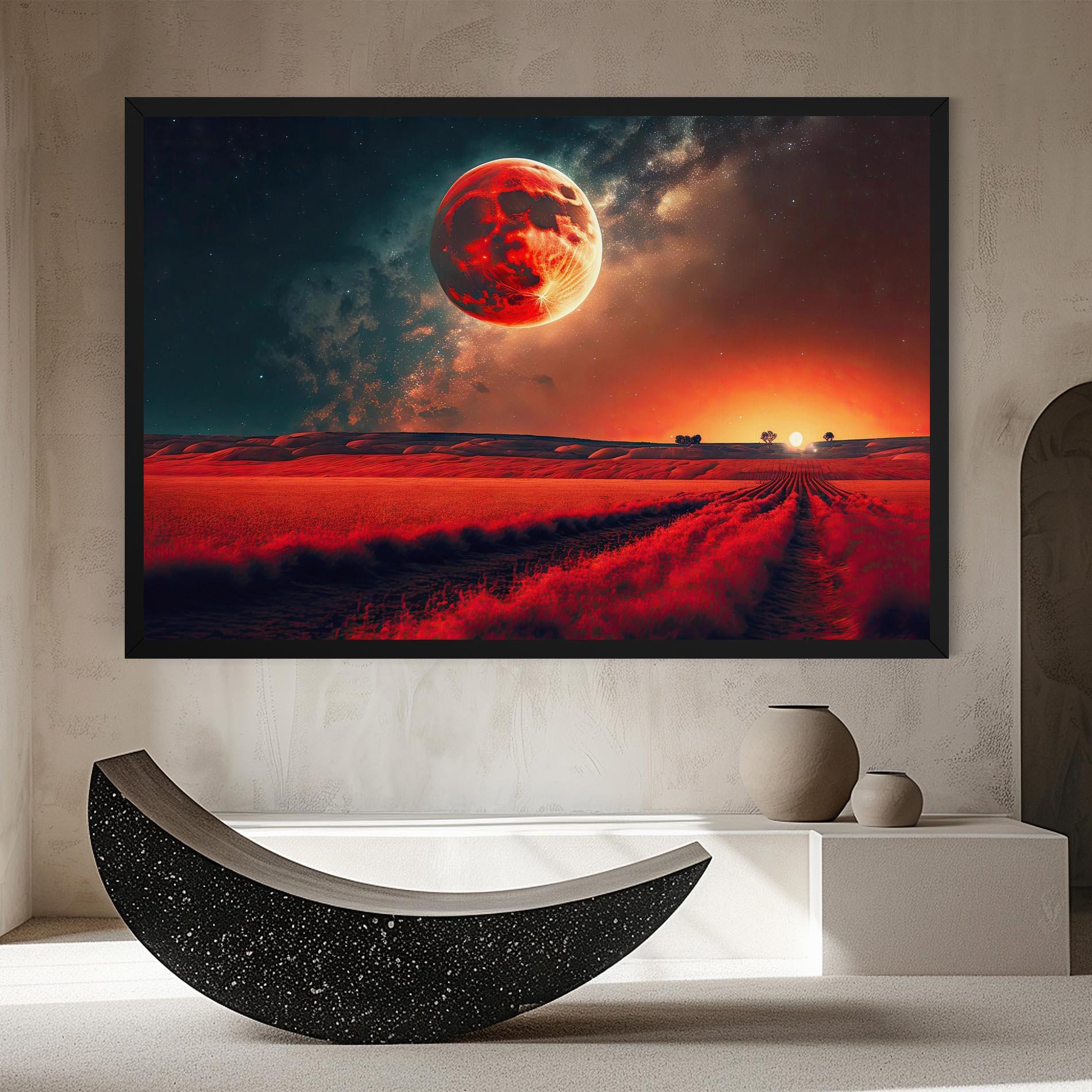 Leinwandbild Huge Red Moon mockup 8