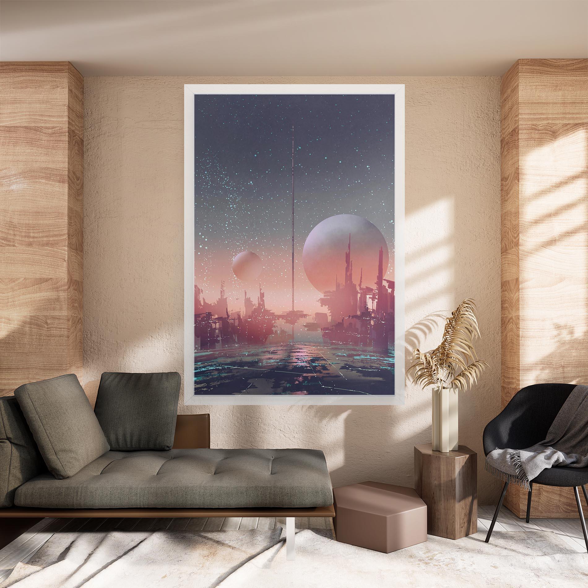 Leinwandbild Futuristic Alien Buildings mockup 8