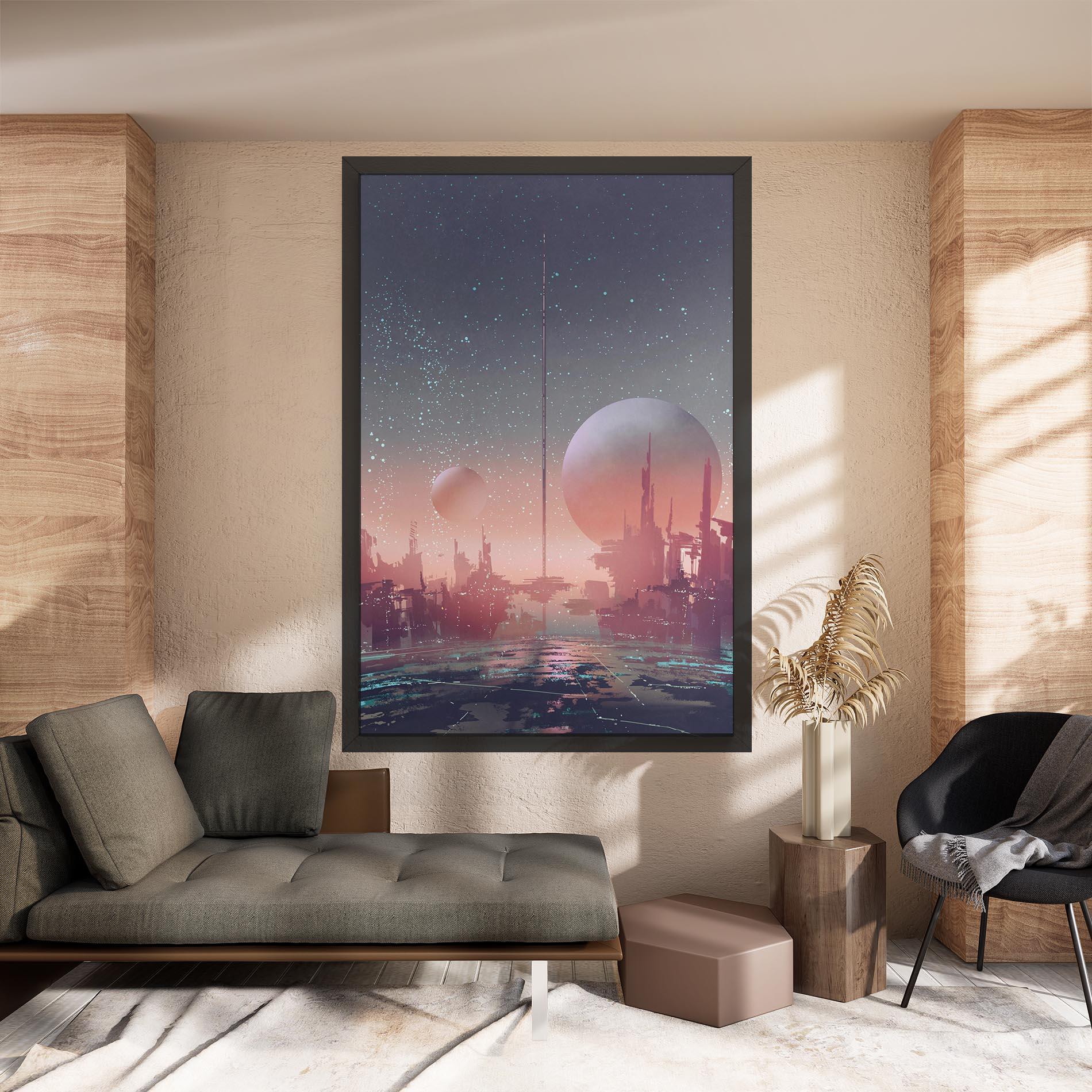 Leinwandbild Futuristic Alien Buildings mockup 8