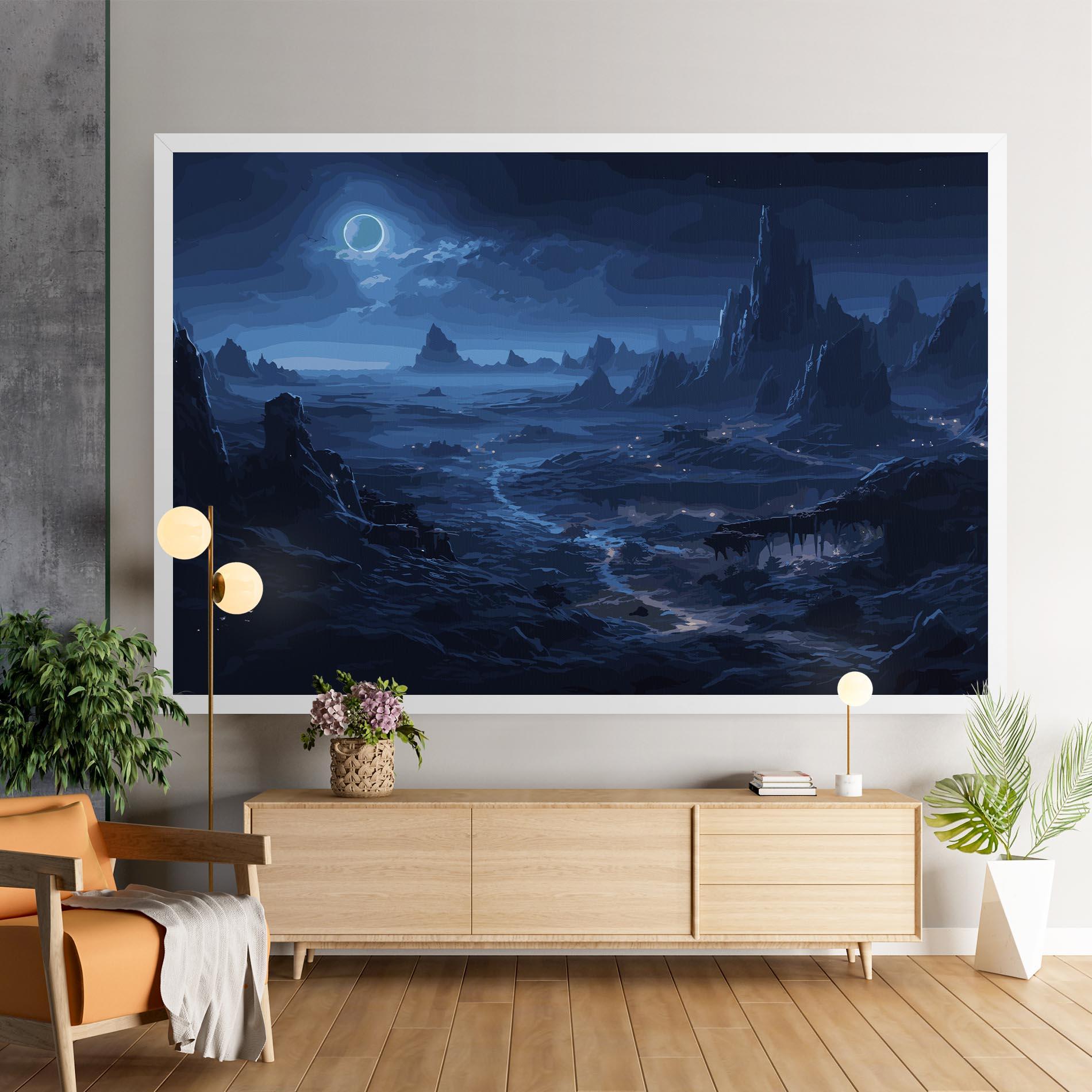 Leinwandbild Blue Art World mockup 9