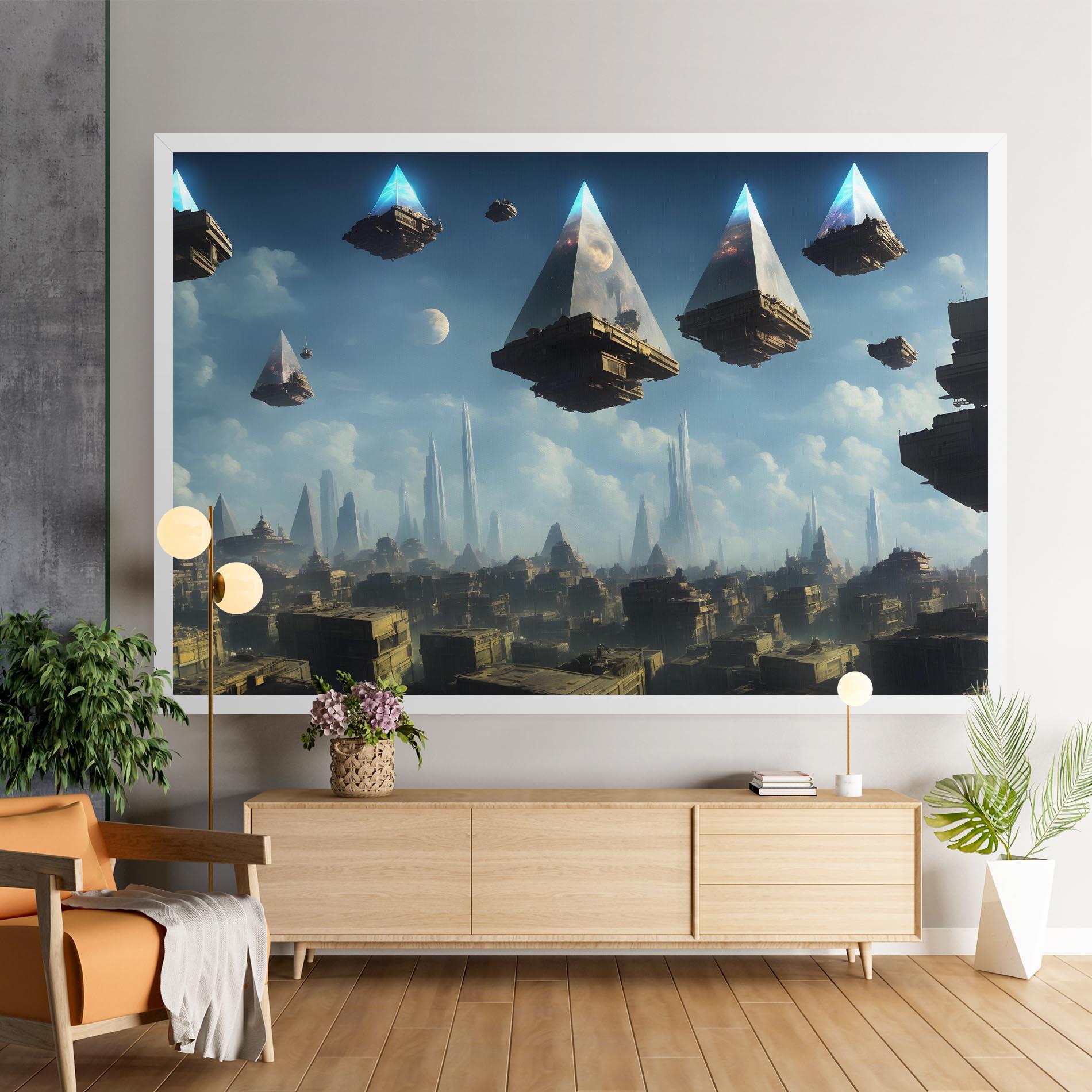 Leinwandbild Flying Piramids mockup 9