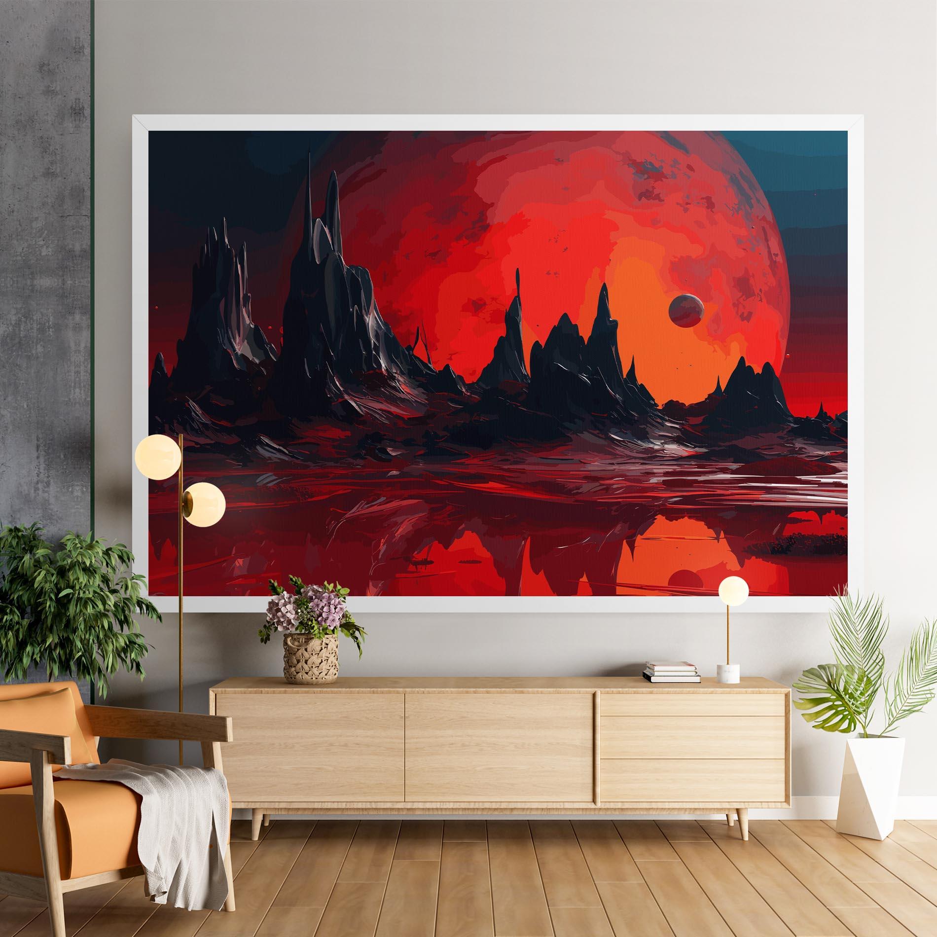 Leinwandbild Red Moon World mockup 9