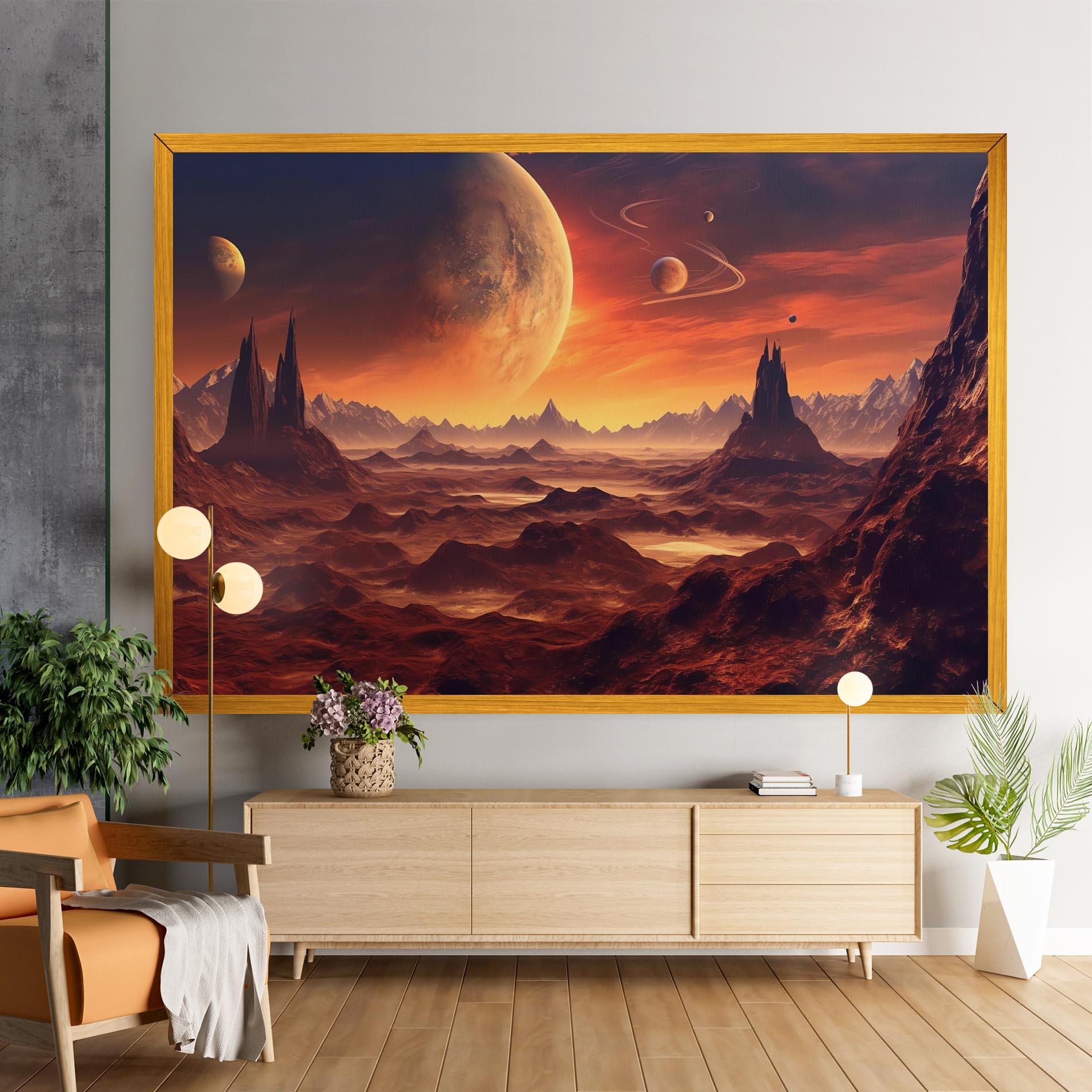 Leinwandbild Fiery Orange Sunset mockup 9