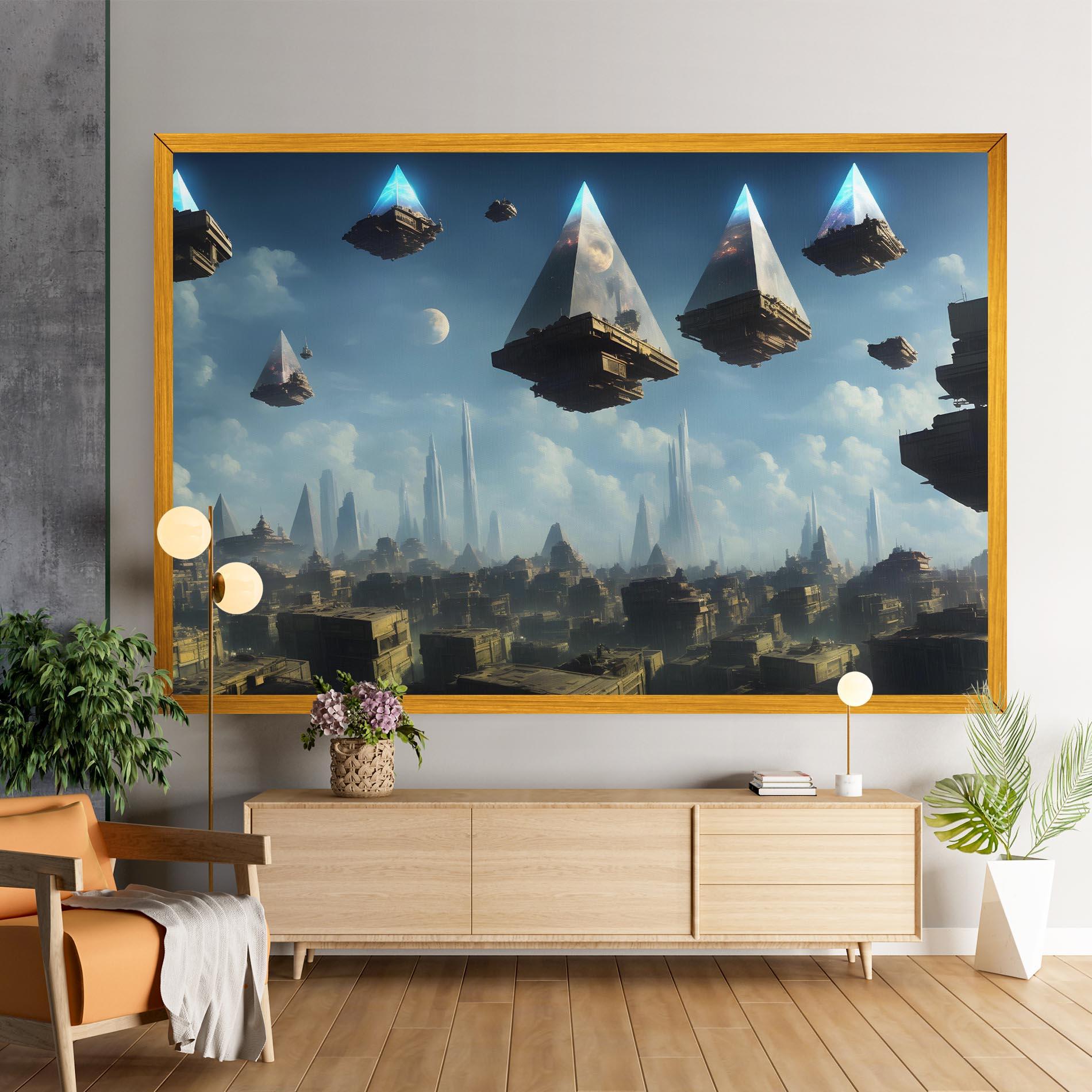 Leinwandbild Flying Piramids mockup 9
