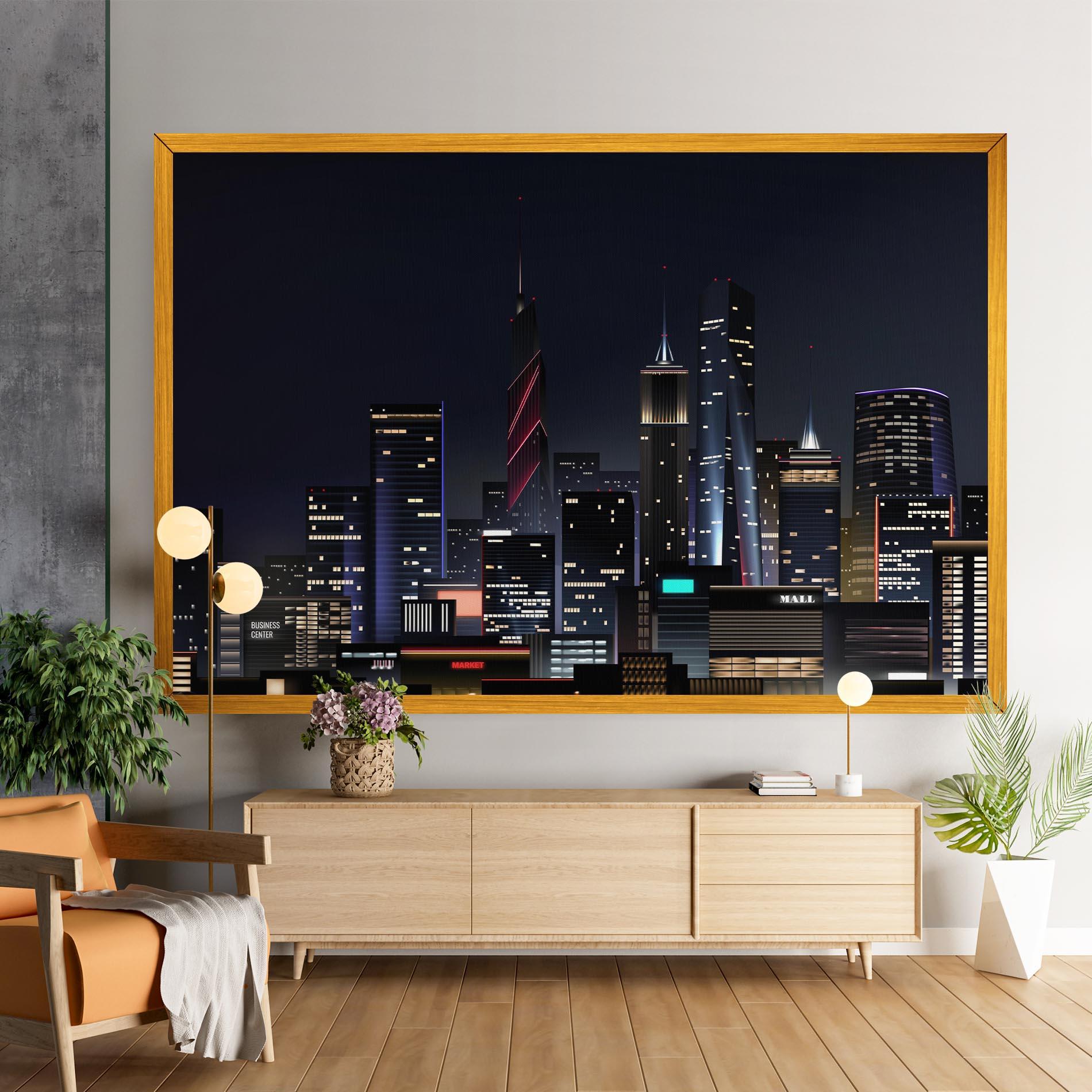 Leinwandbild Night City mockup 9