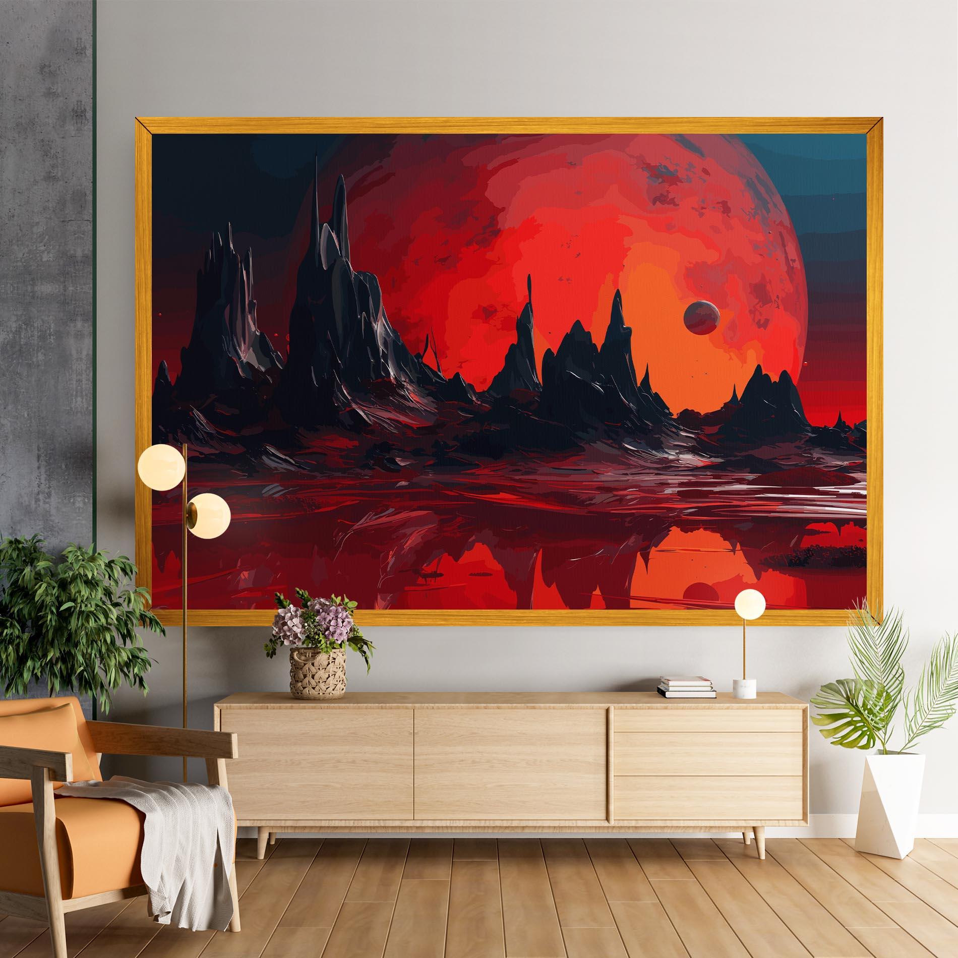 Leinwandbild Red Moon World mockup 9