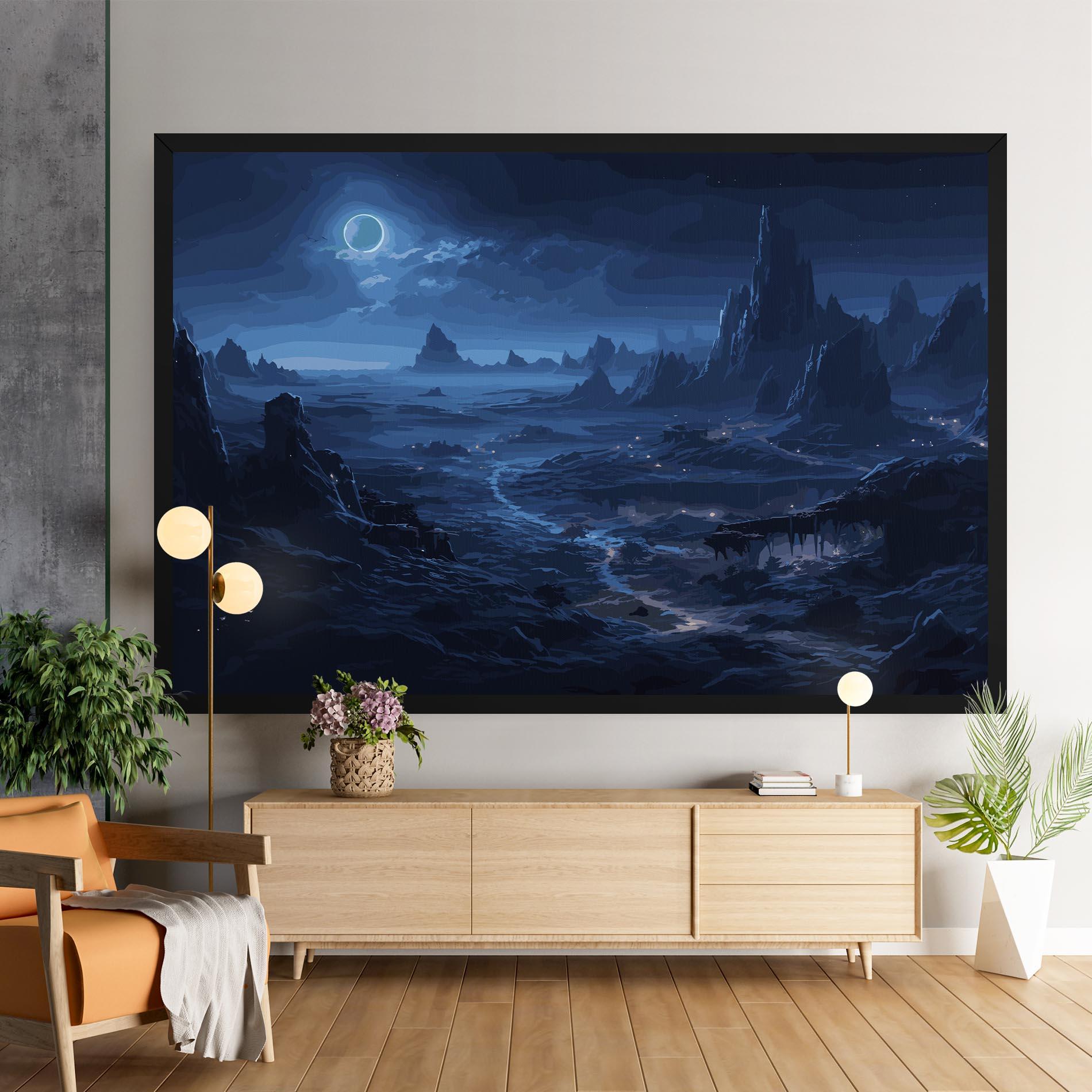 Leinwandbild Blue Art World mockup 9