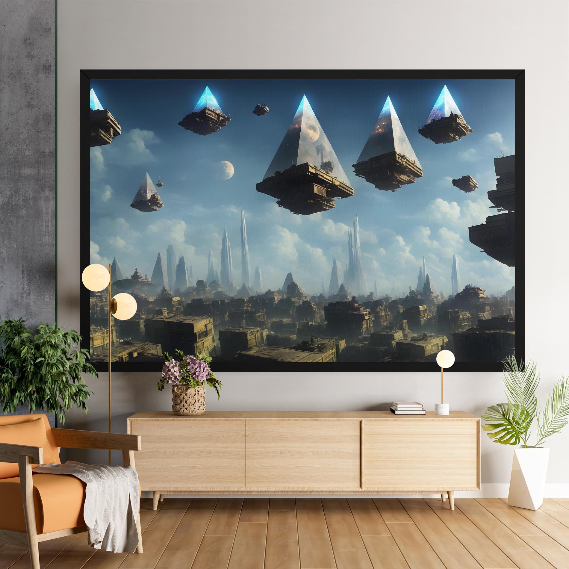 Leinwandbild Flying Piramids mockup 9
