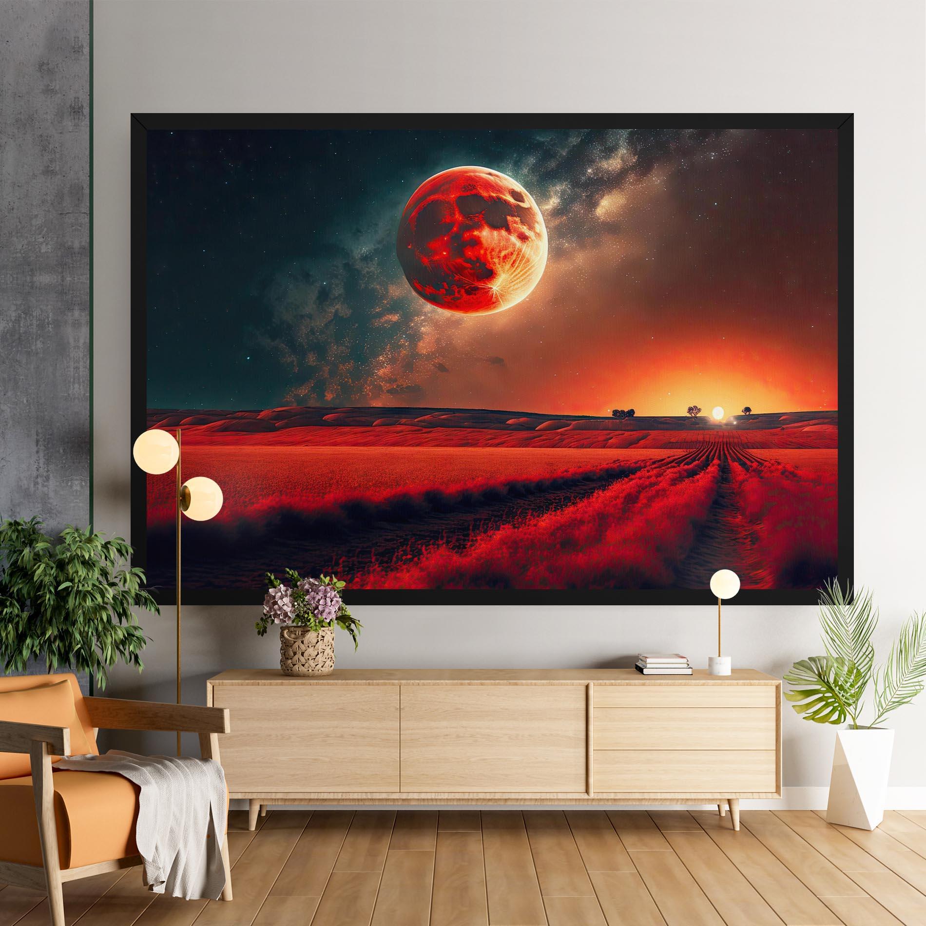 Leinwandbild Huge Red Moon mockup 9
