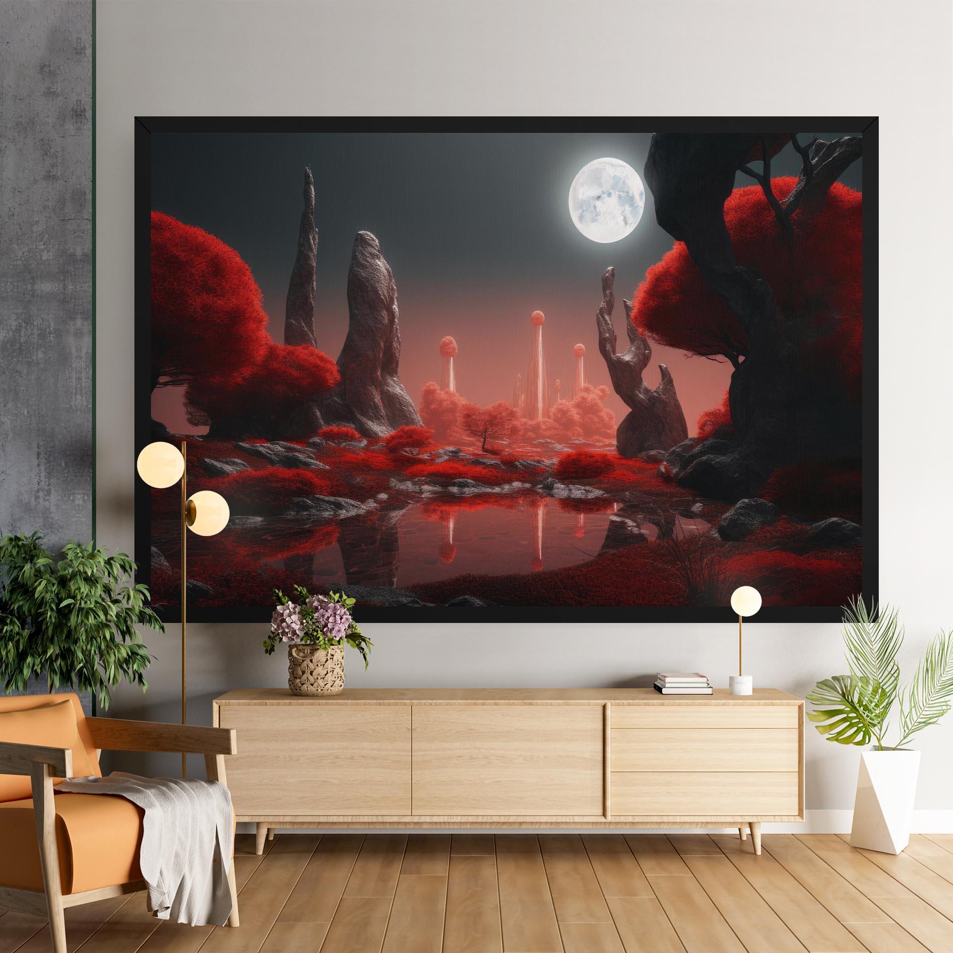 Leinwandbild Red Alien Trees mockup 9