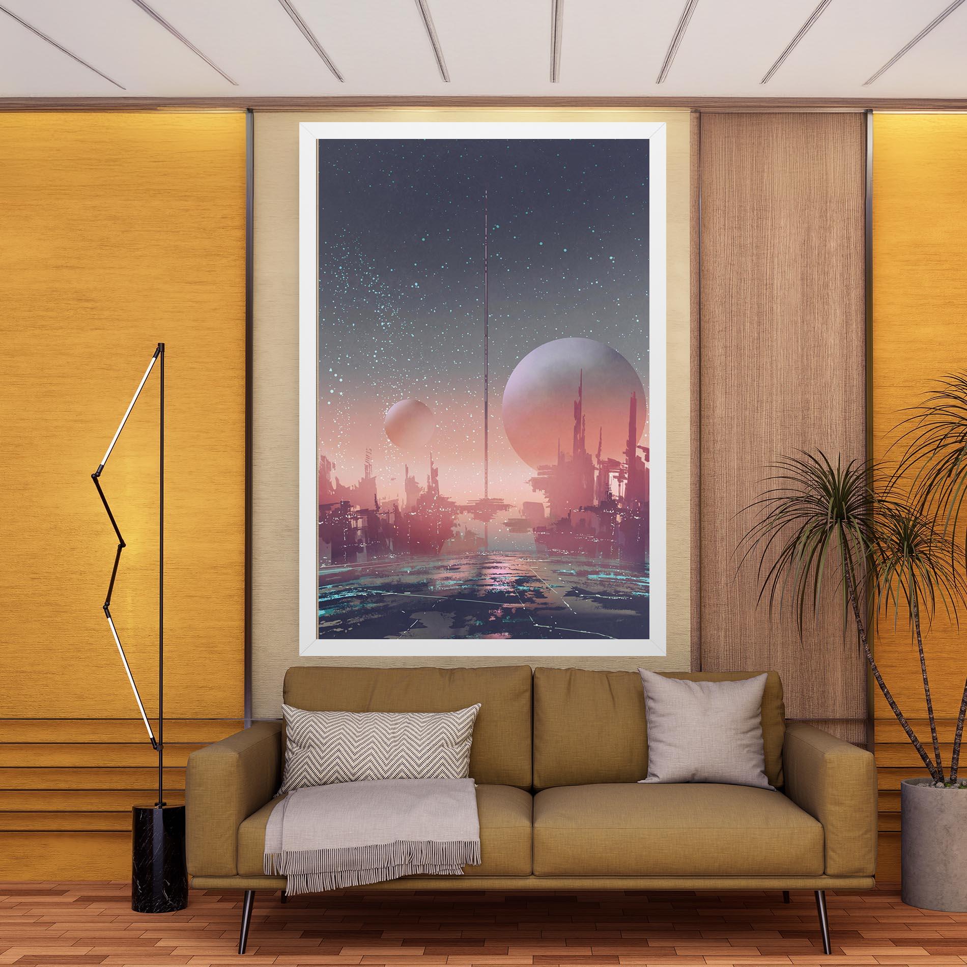 Leinwandbild Futuristic Alien Buildings mockup 9