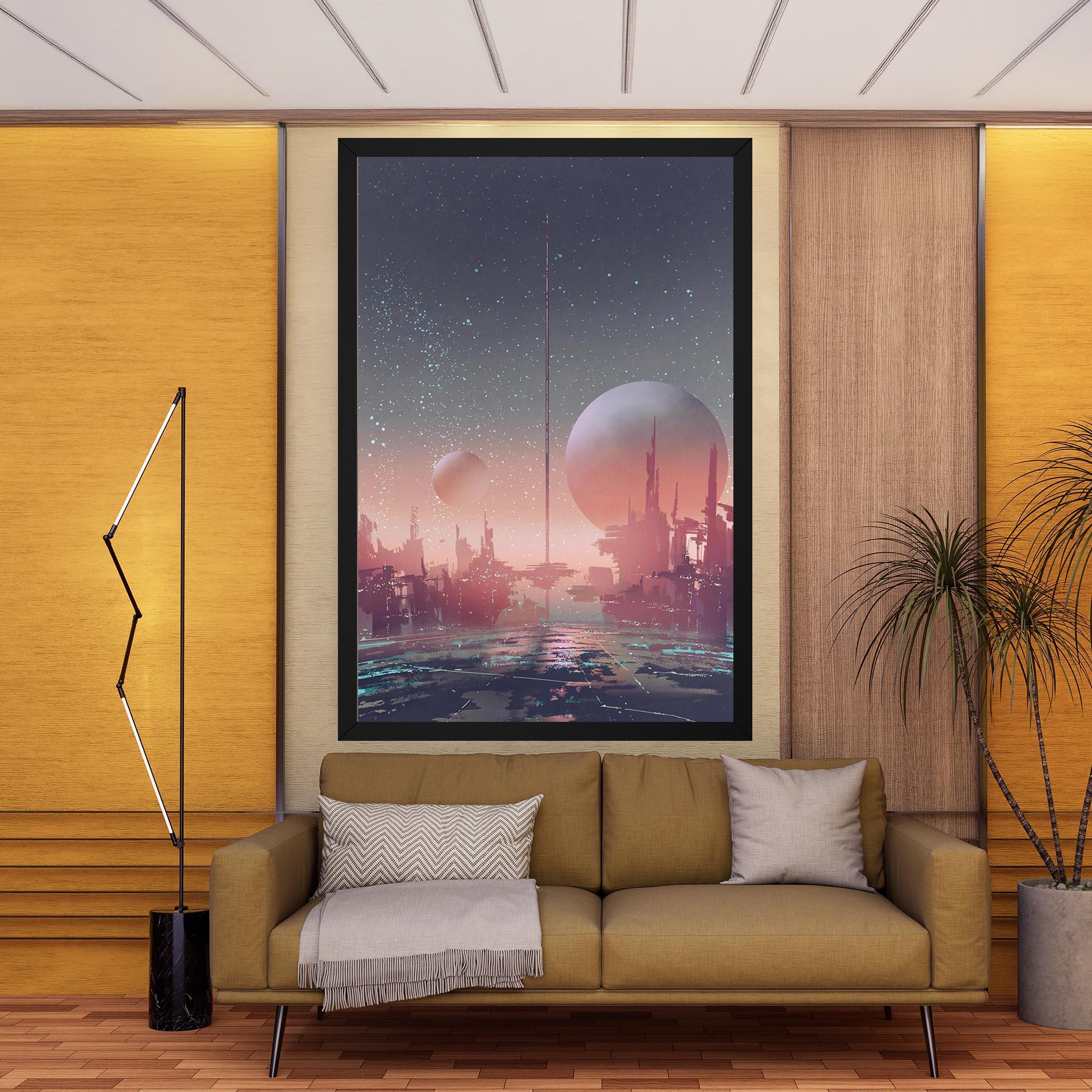 Leinwandbild Futuristic Alien Buildings mockup 9