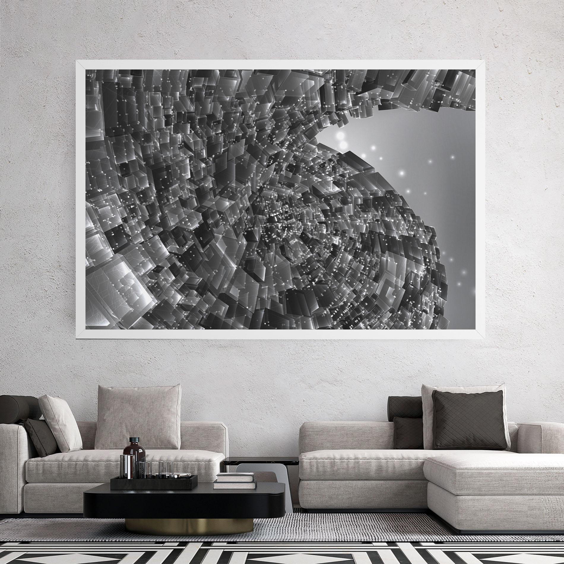 Leinwandbild Grey Shape View mockup 2