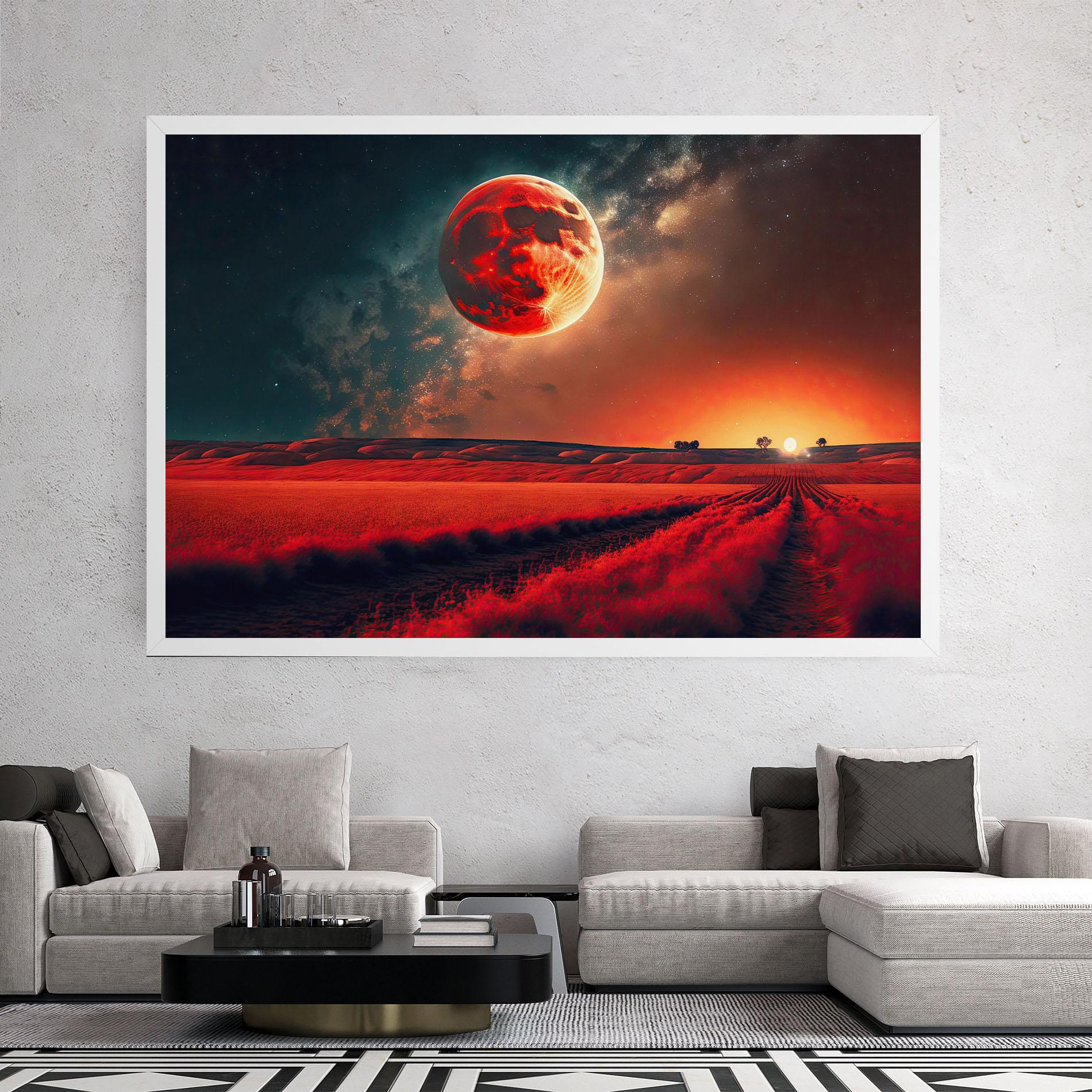 Leinwandbild Huge Red Moon mockup 2
