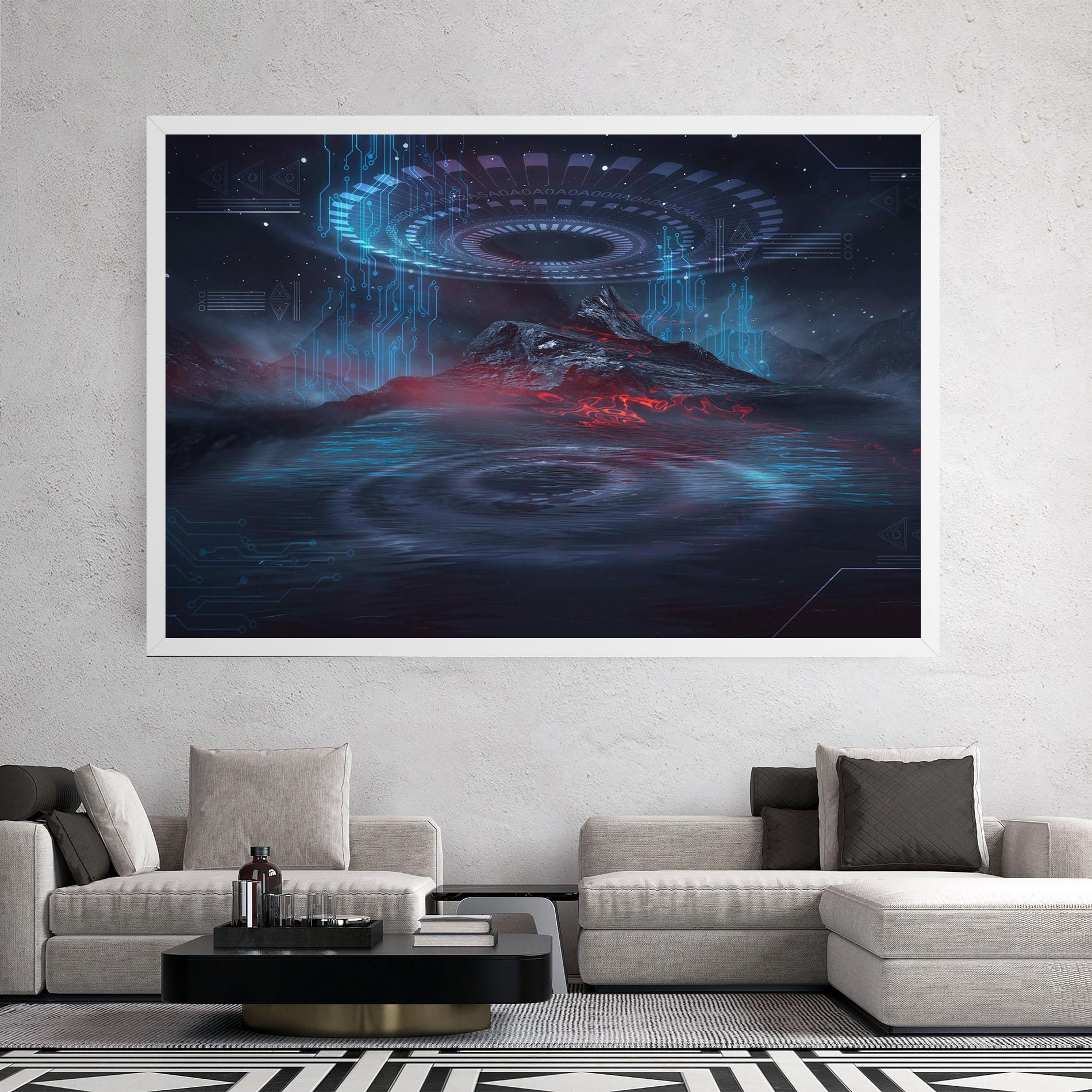Leinwandbild Neon Space Galaxy mockup 2