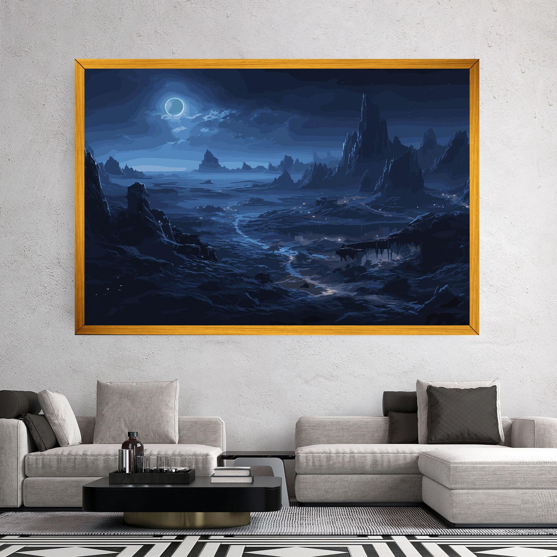 Leinwandbild Blue Art World mockup 2