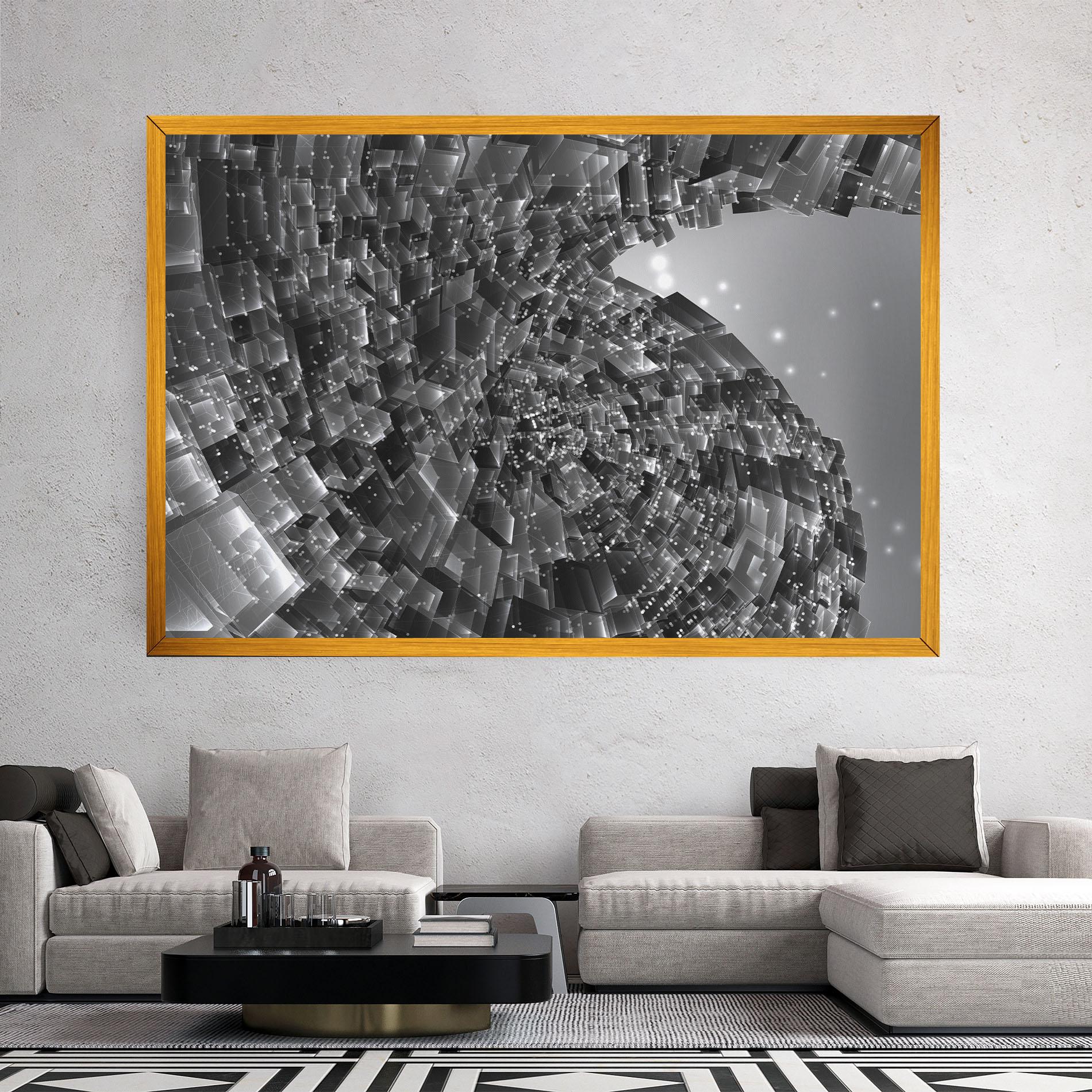 Leinwandbild Grey Shape View mockup 2