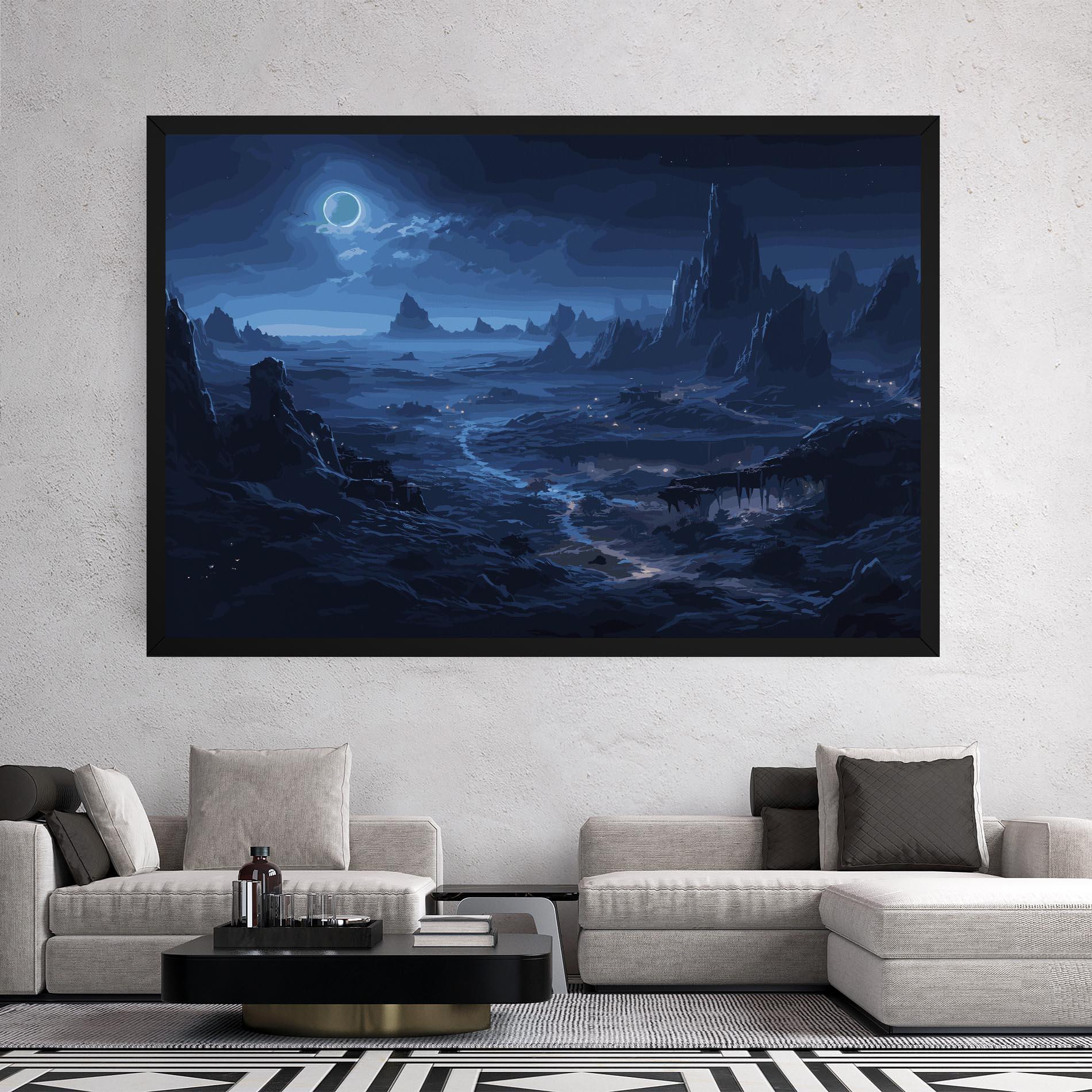 Leinwandbild Blue Art World mockup 2