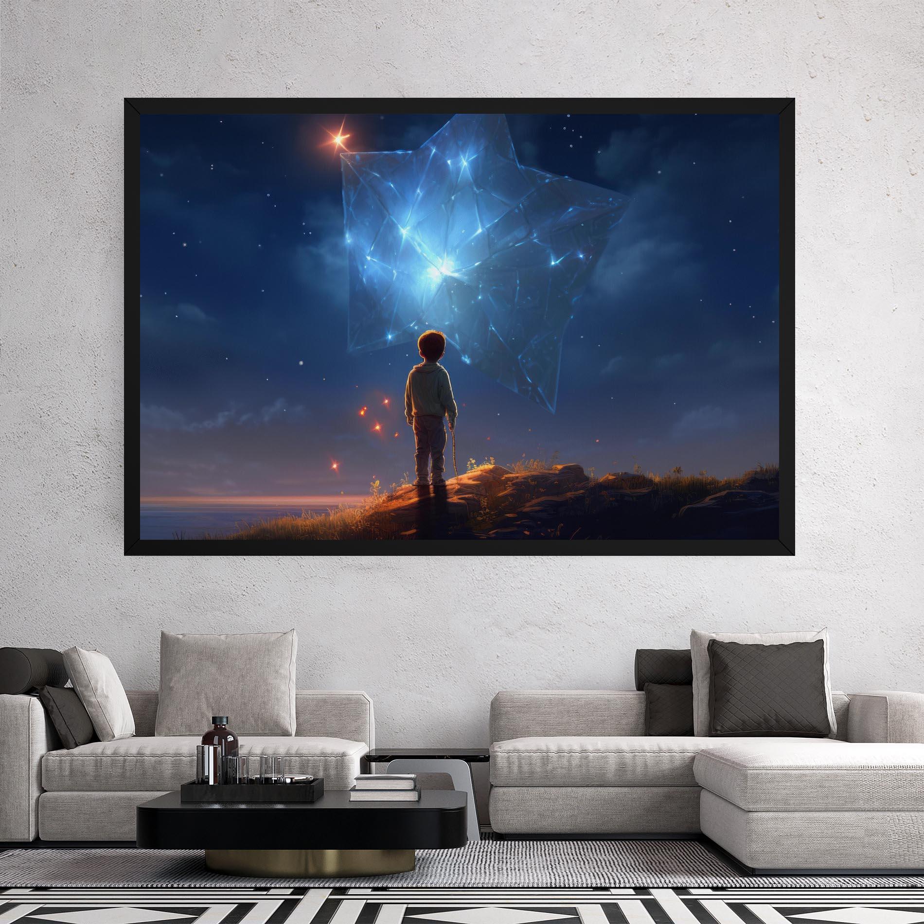 Leinwandbild Blue Star Floating mockup 2