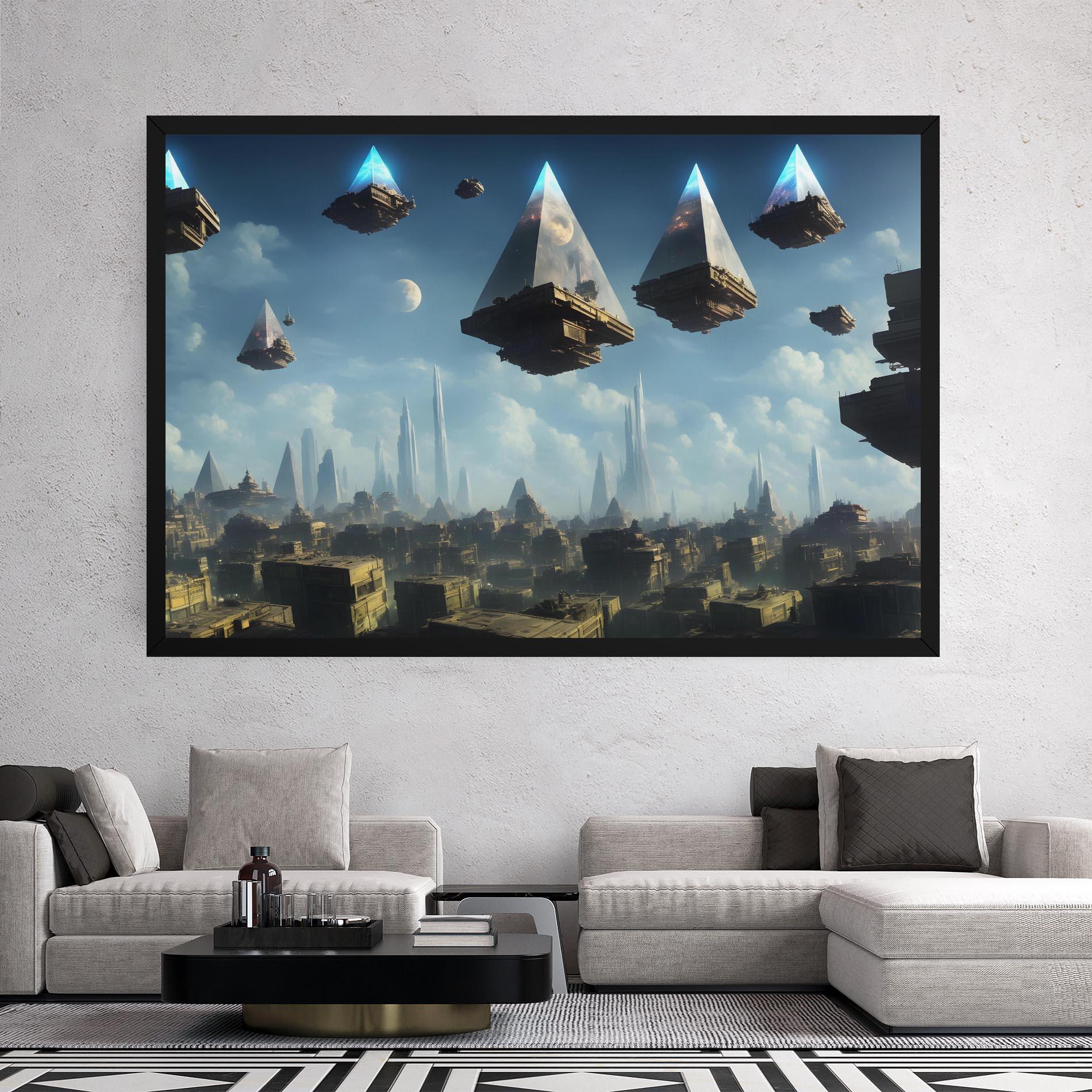 Leinwandbild Flying Piramids mockup 2