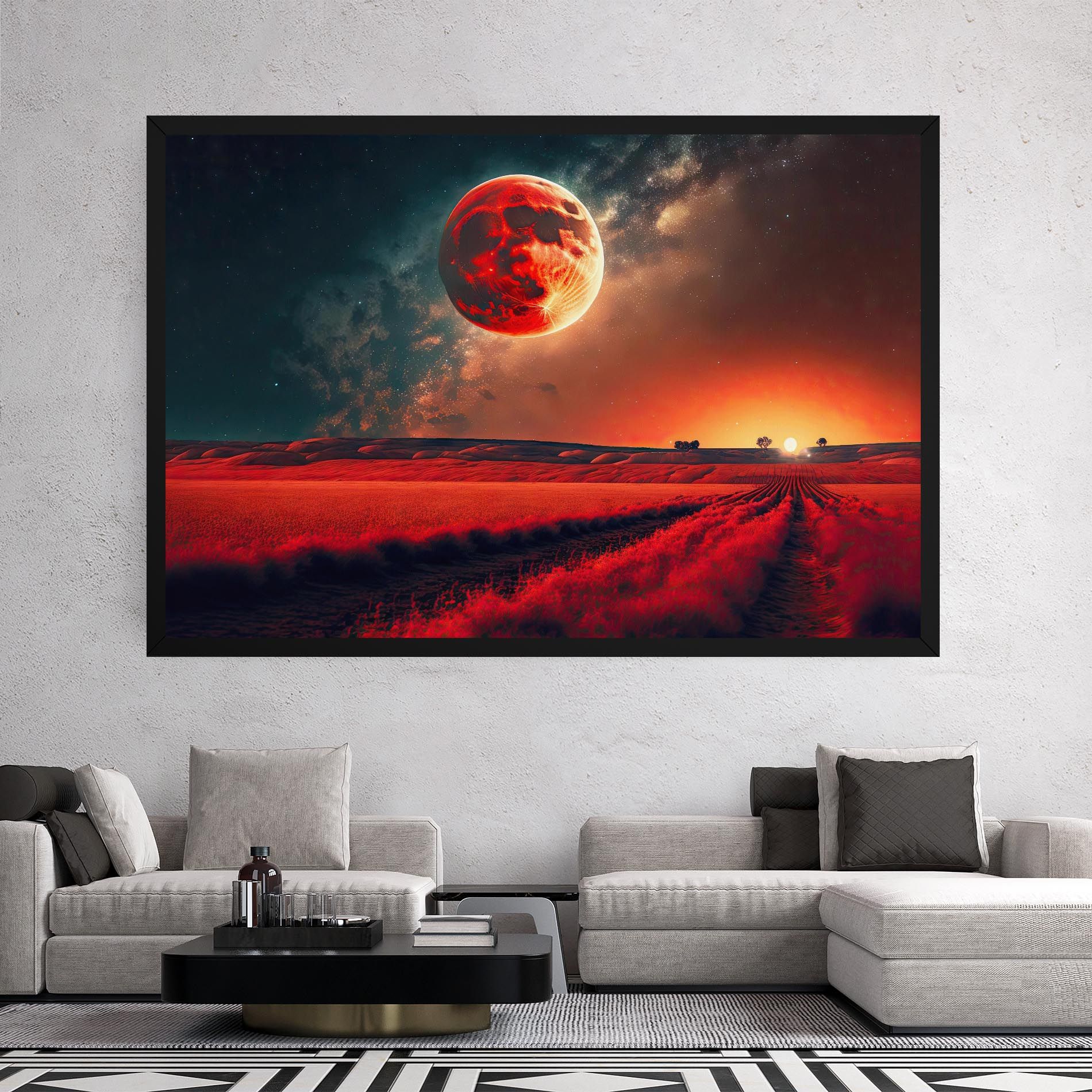 Huge Red Moon mockup 2