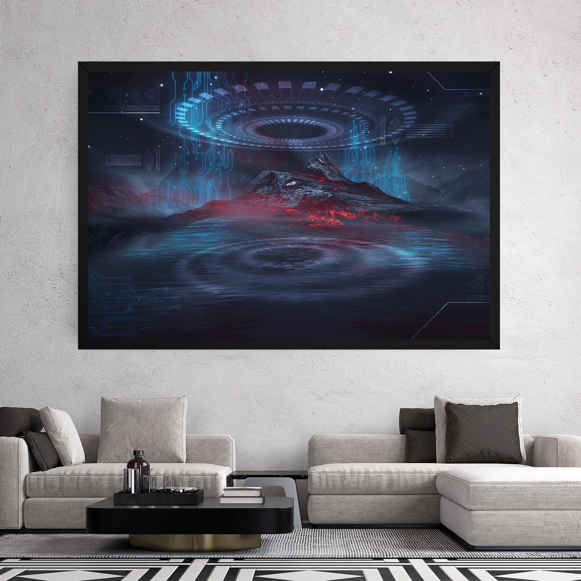 Leinwandbild Neon Space Galaxy mockup 2