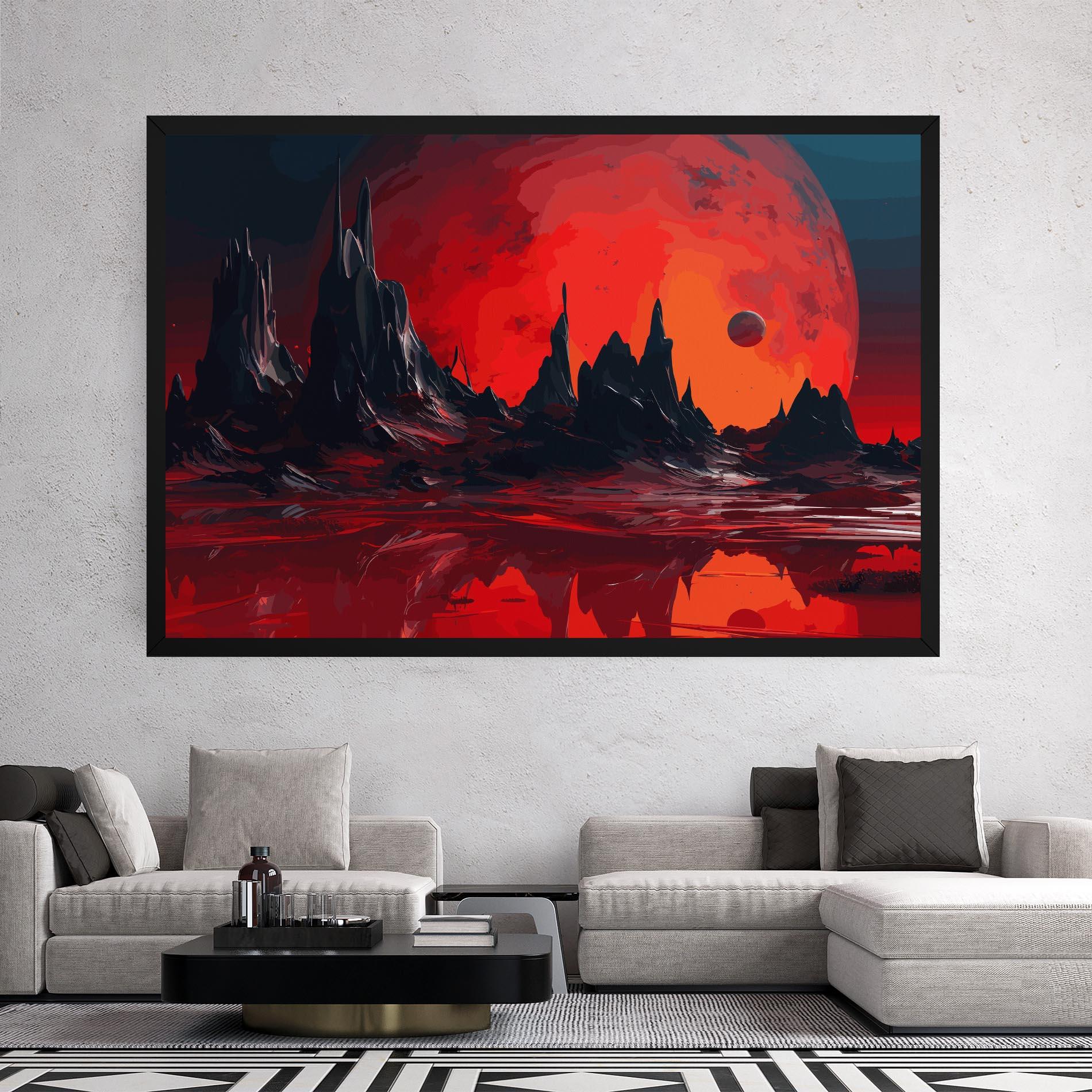 Leinwandbild Red Moon World mockup 2
