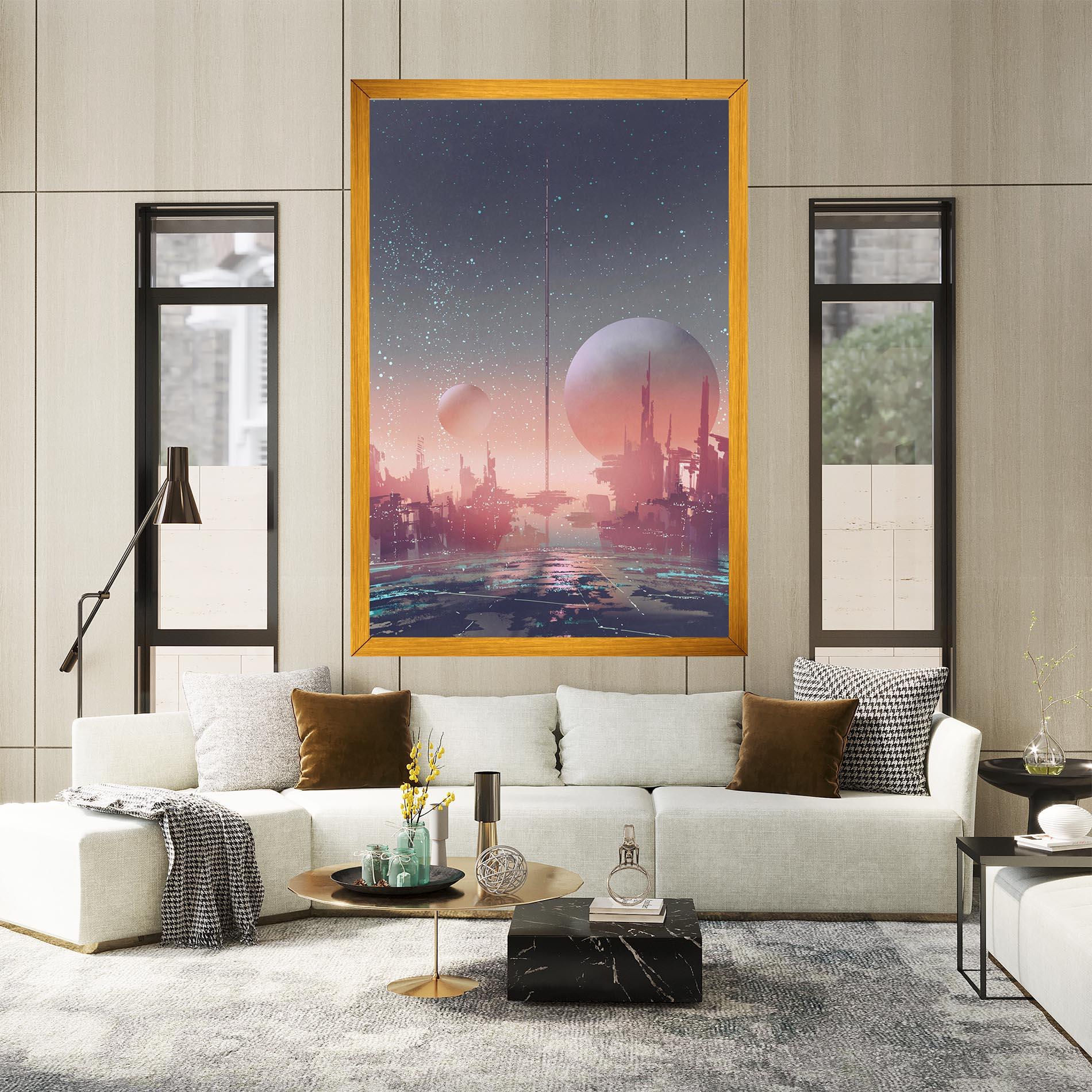 Leinwandbild Futuristic Alien Buildings mockup 2