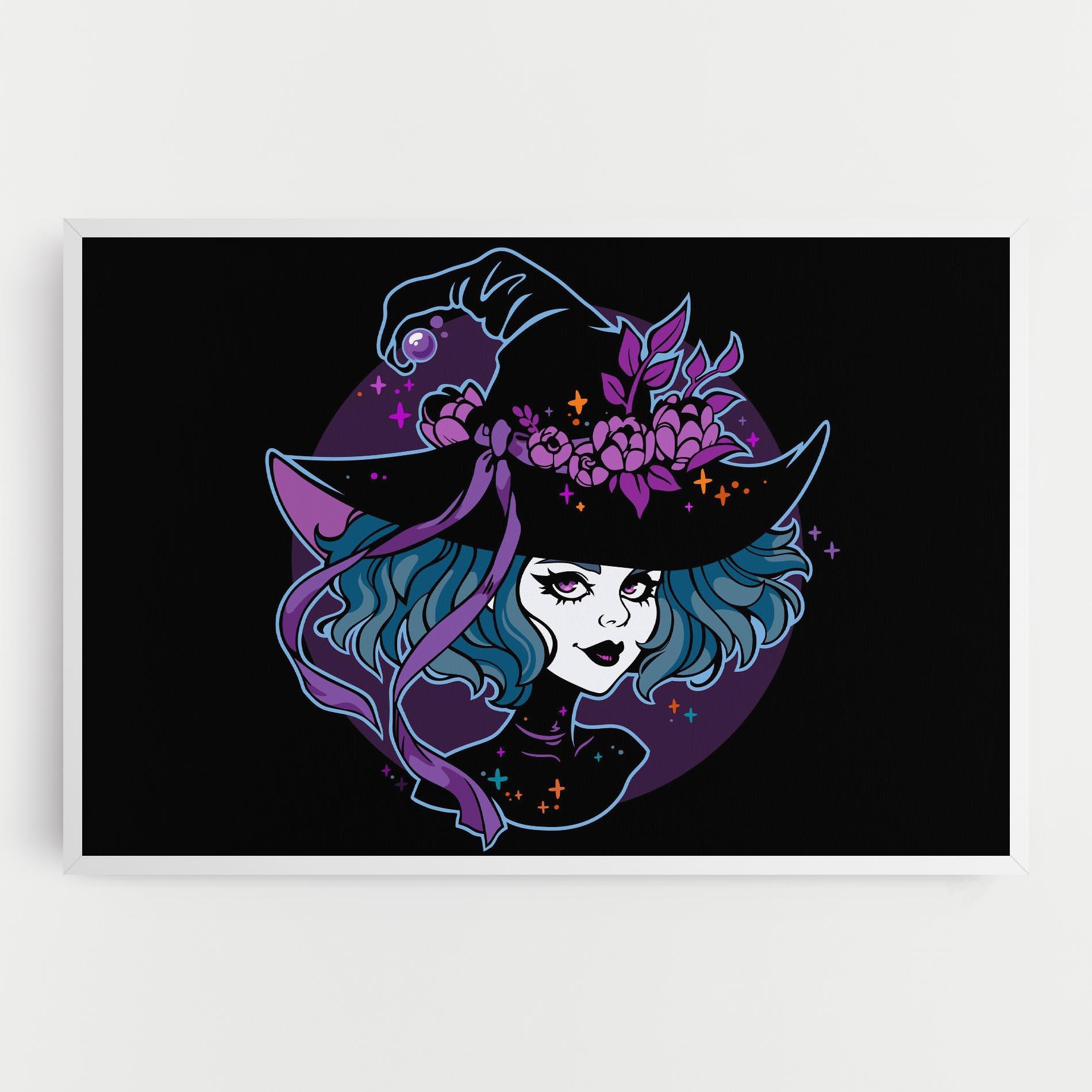 Leinwandbild Cute Purple Witch mockup 0